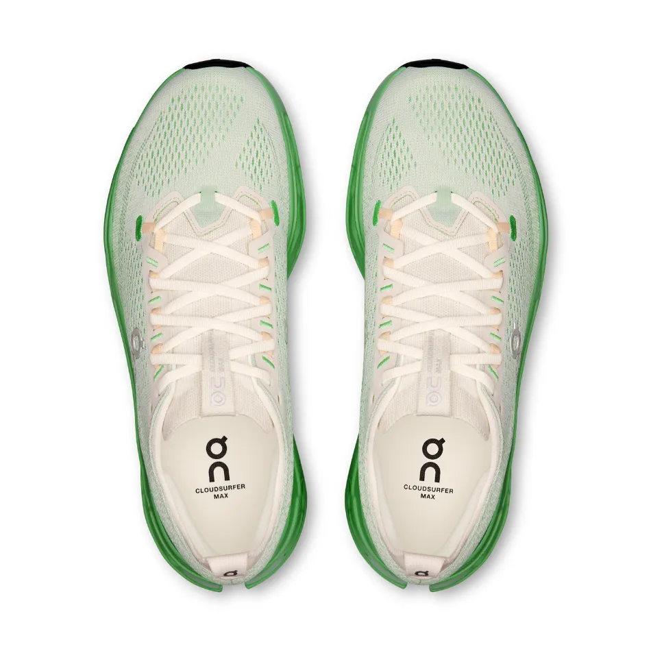 Comfortable Toe On Men's Cloudsurfer Max Running Shoes in Ivory/Honeydew AW25