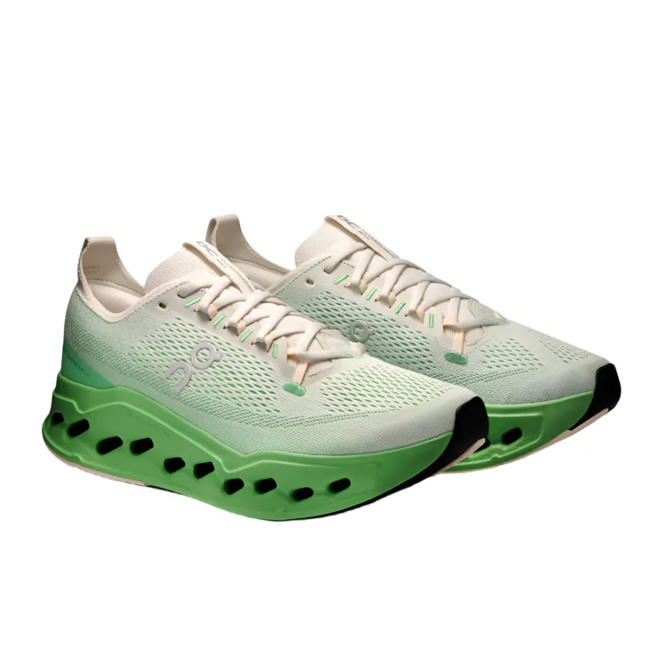 long - distance running option Durability Guarantee On Men's Cloudsurfer Max Running Shoes in Ivory/Honeydew AW25