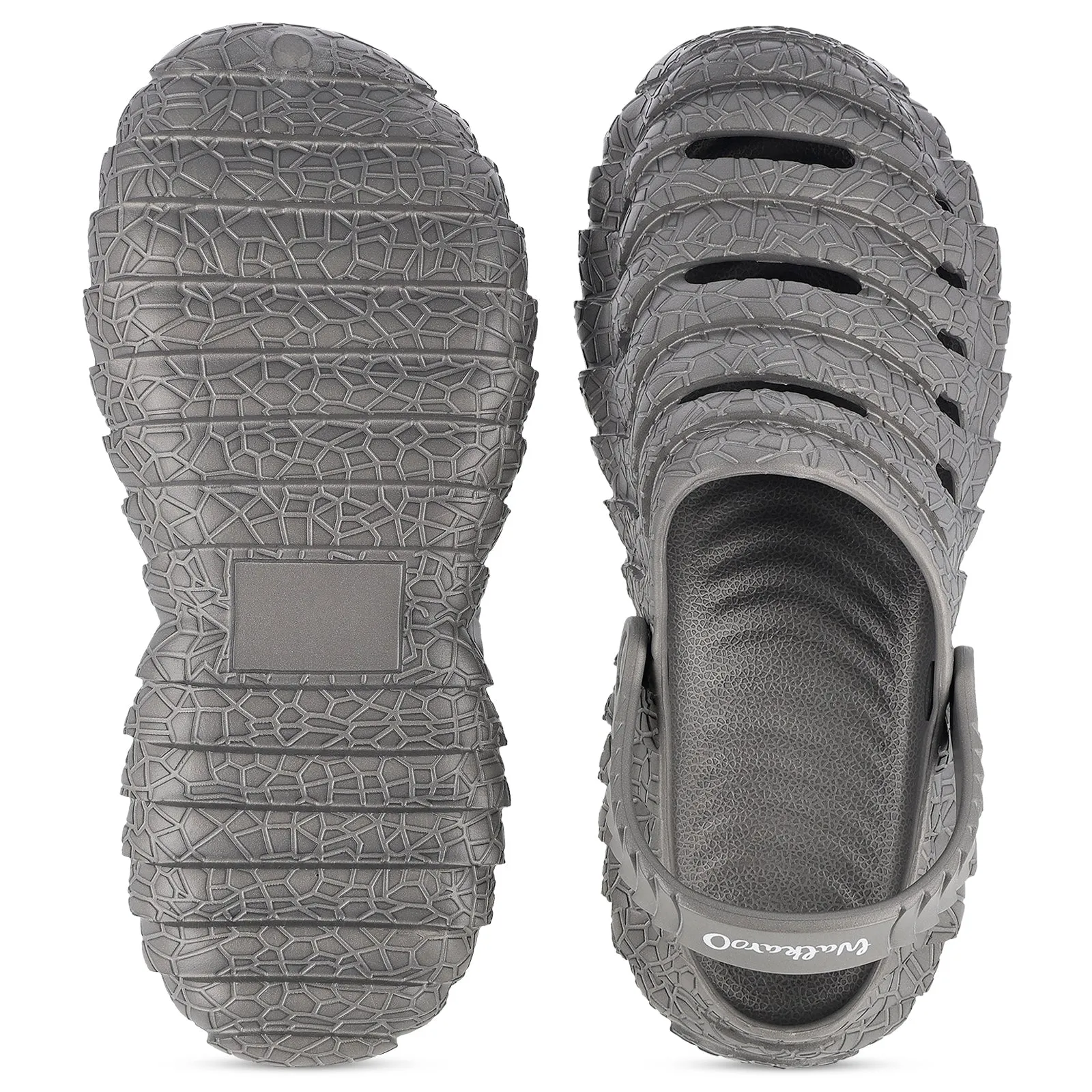 Walkaroo Men's Clogs  - WC8761 Dark Grey Functional Fit