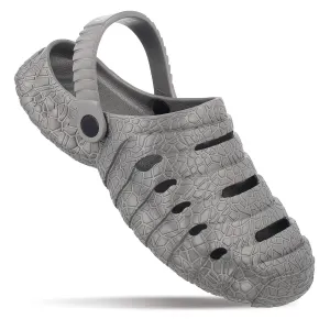 Walkaroo Men's Clogs  - WC8761 Dark Grey Smart Look