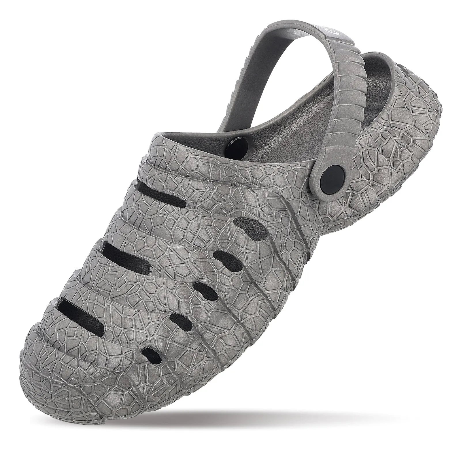 Wrap Tie Foot-Friendly Design Walkaroo Men's Clogs  - WC8761 Dark Grey
