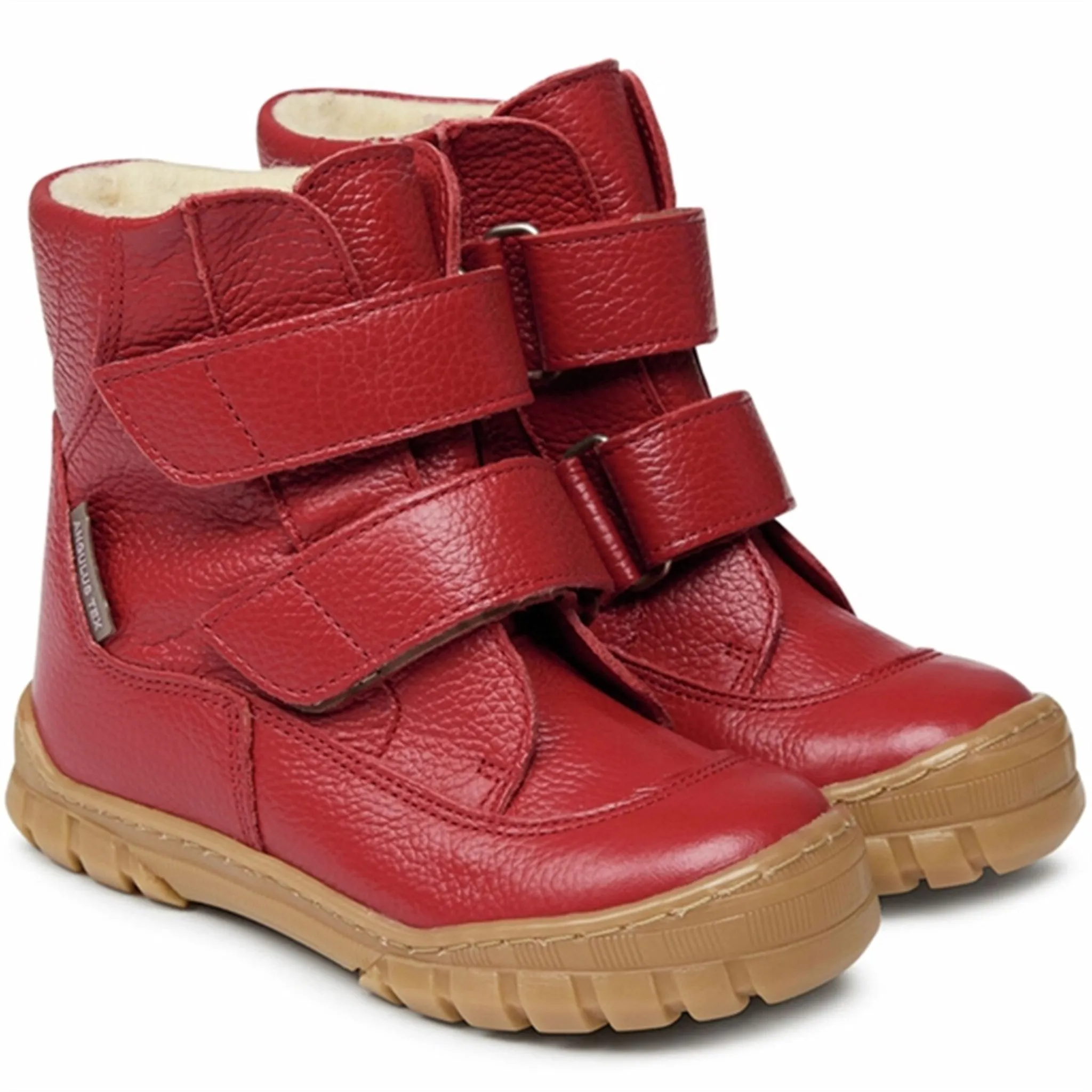 Angulus Tex Boots w Velcro Dark Red Frost Protection Shoes Ice Trek Footwear
