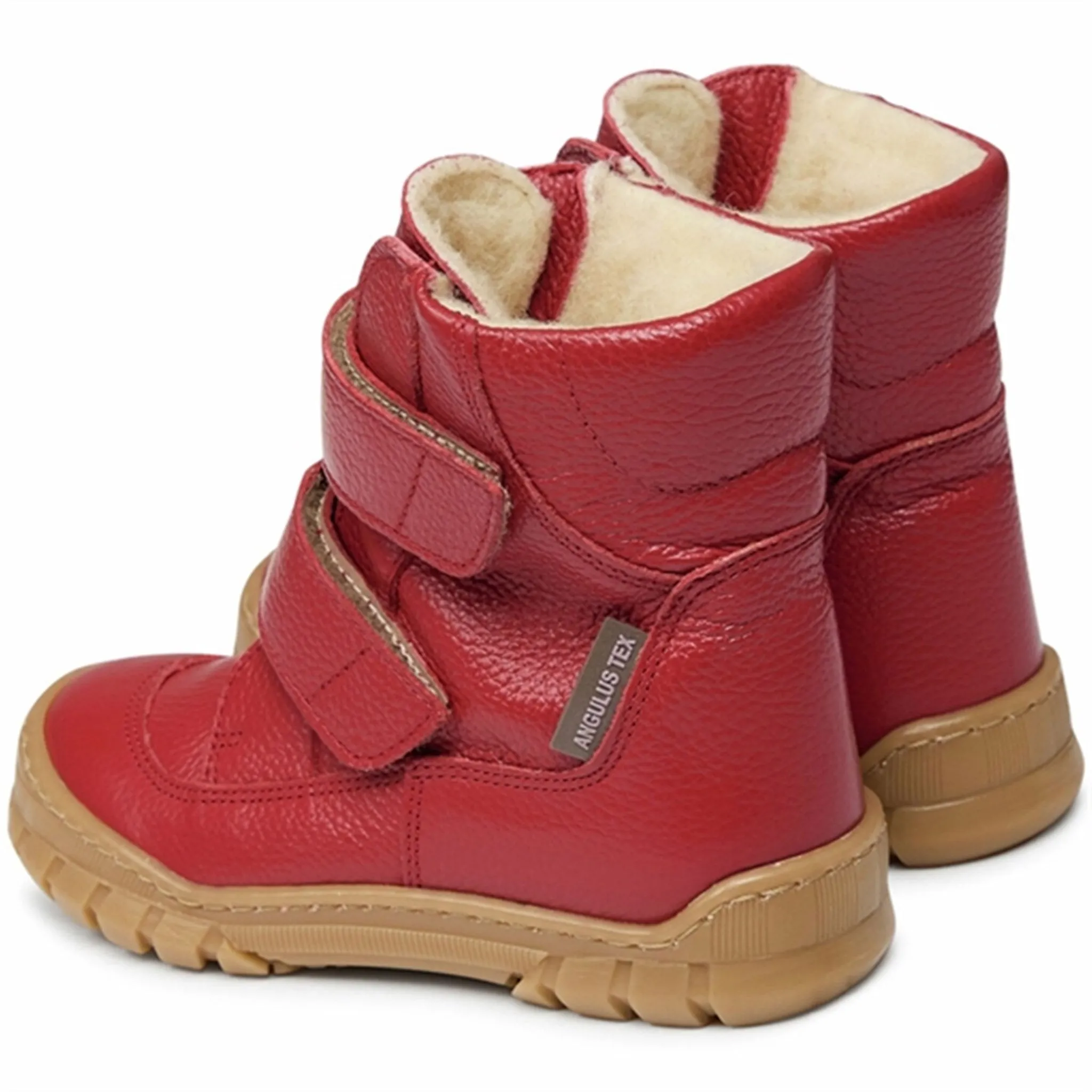 Angulus Tex Boots w Velcro Dark Red Snow Boots for Women Outdoor Expedition