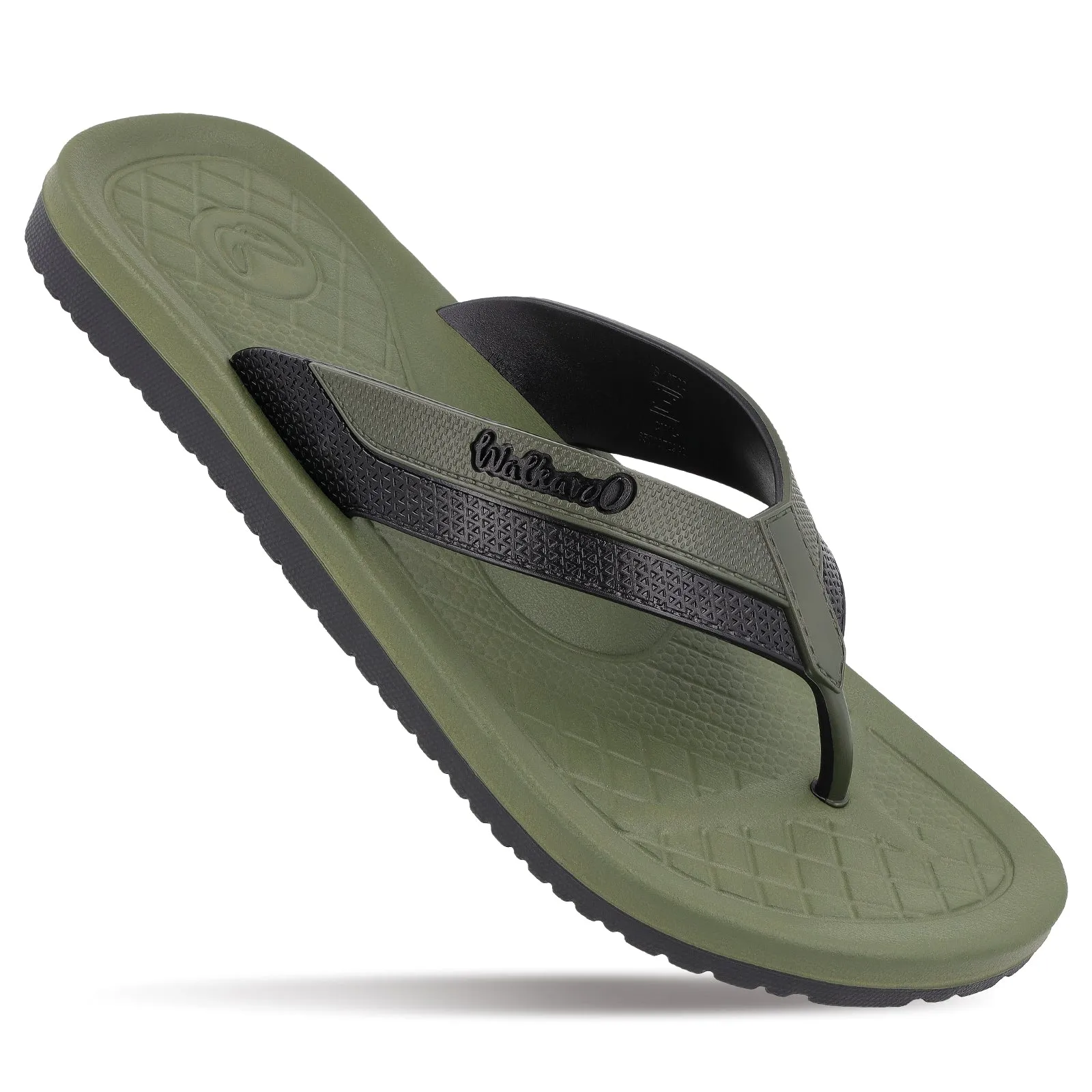 Men's Flip Flop Slippers - WC4833 Olive Black Flexible