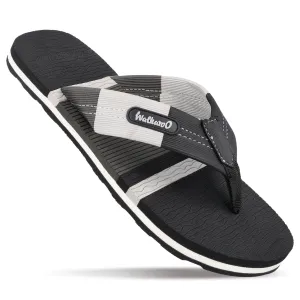 Stylish Comfort Men's Flip Flop Slippers - WC6622 Black Grey