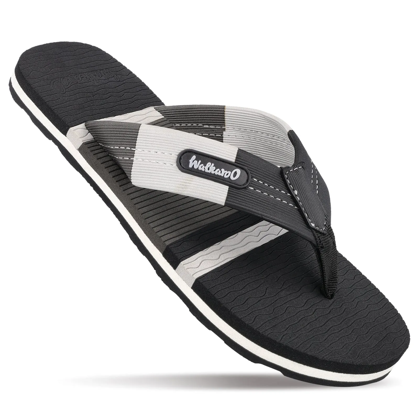 Stylish Comfort Men's Flip Flop Slippers - WC6622 Black Grey