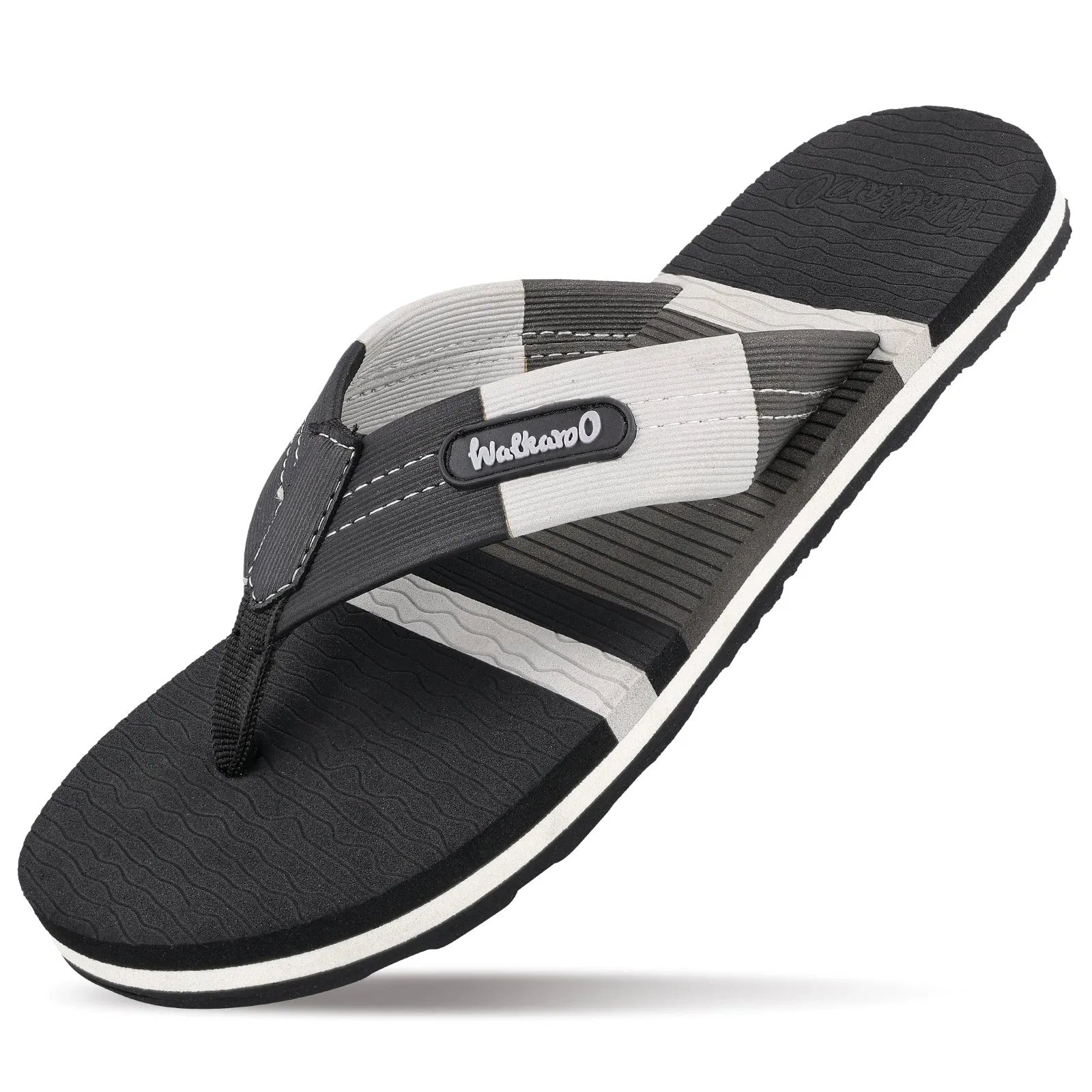 Men's Flip Flop Slippers - WC6622 Black Grey Comfort Fit Sandals Comfort Fit