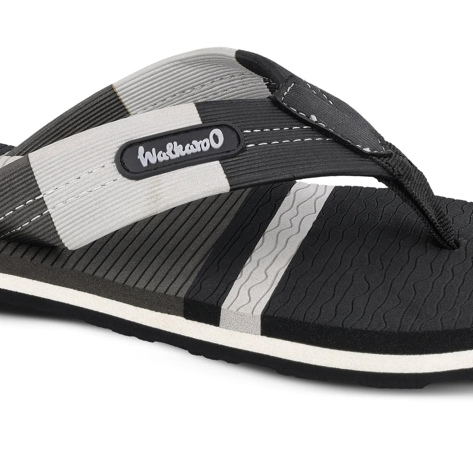 Men's Flip Flop Slippers - WC6622 Black Grey Relax Comfort Relaxed Vibe