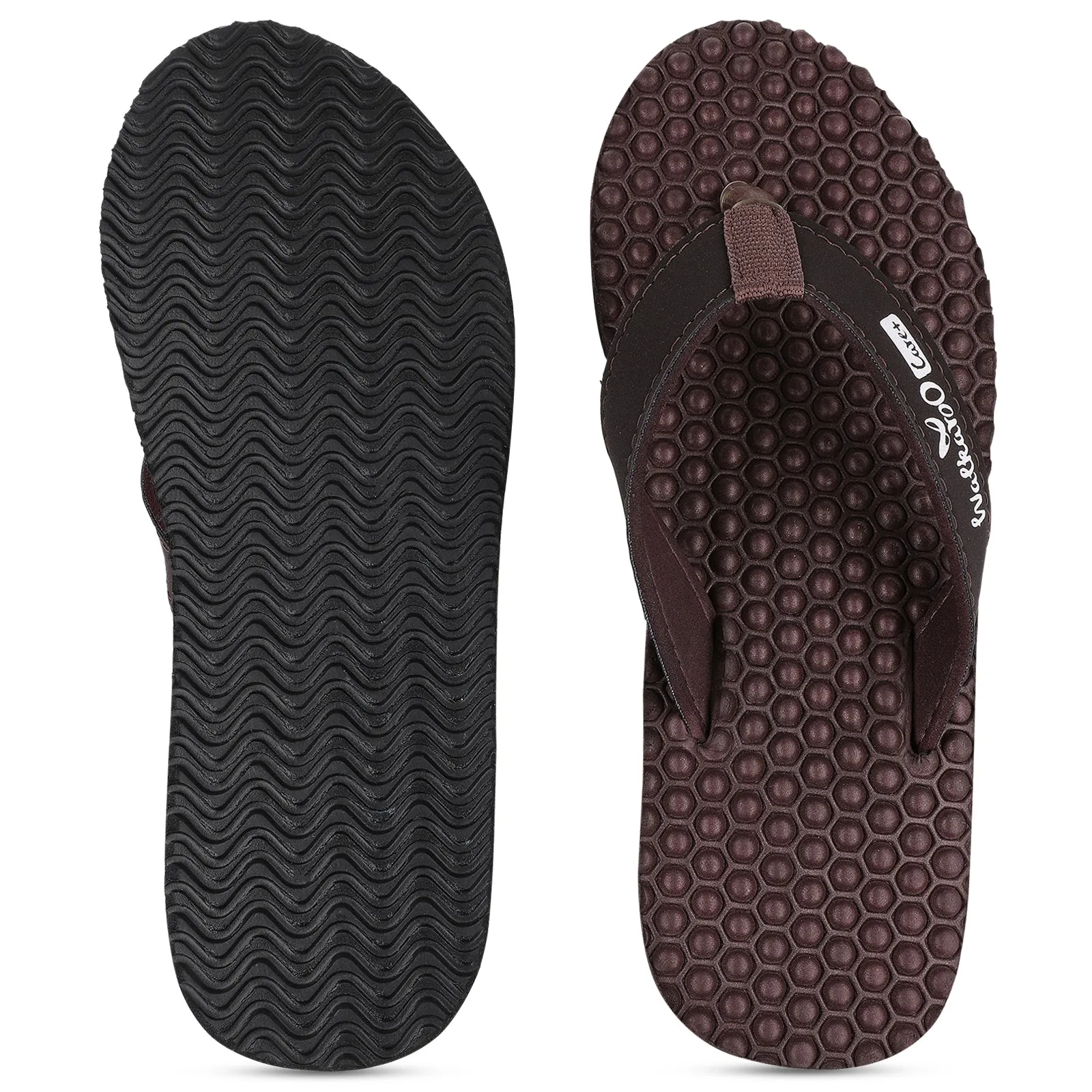 Stylish Slip Women's Textured Care Plus Flip-Flop  - WH3950 Brown