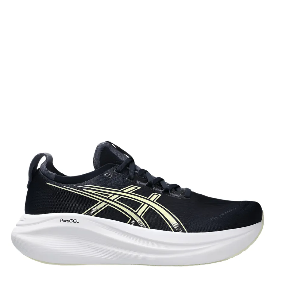 ASICS Men's GEL-NIMBUS 27 Running Shoes in Midnight/Vanilla AW25 Giant pattern Non Slip