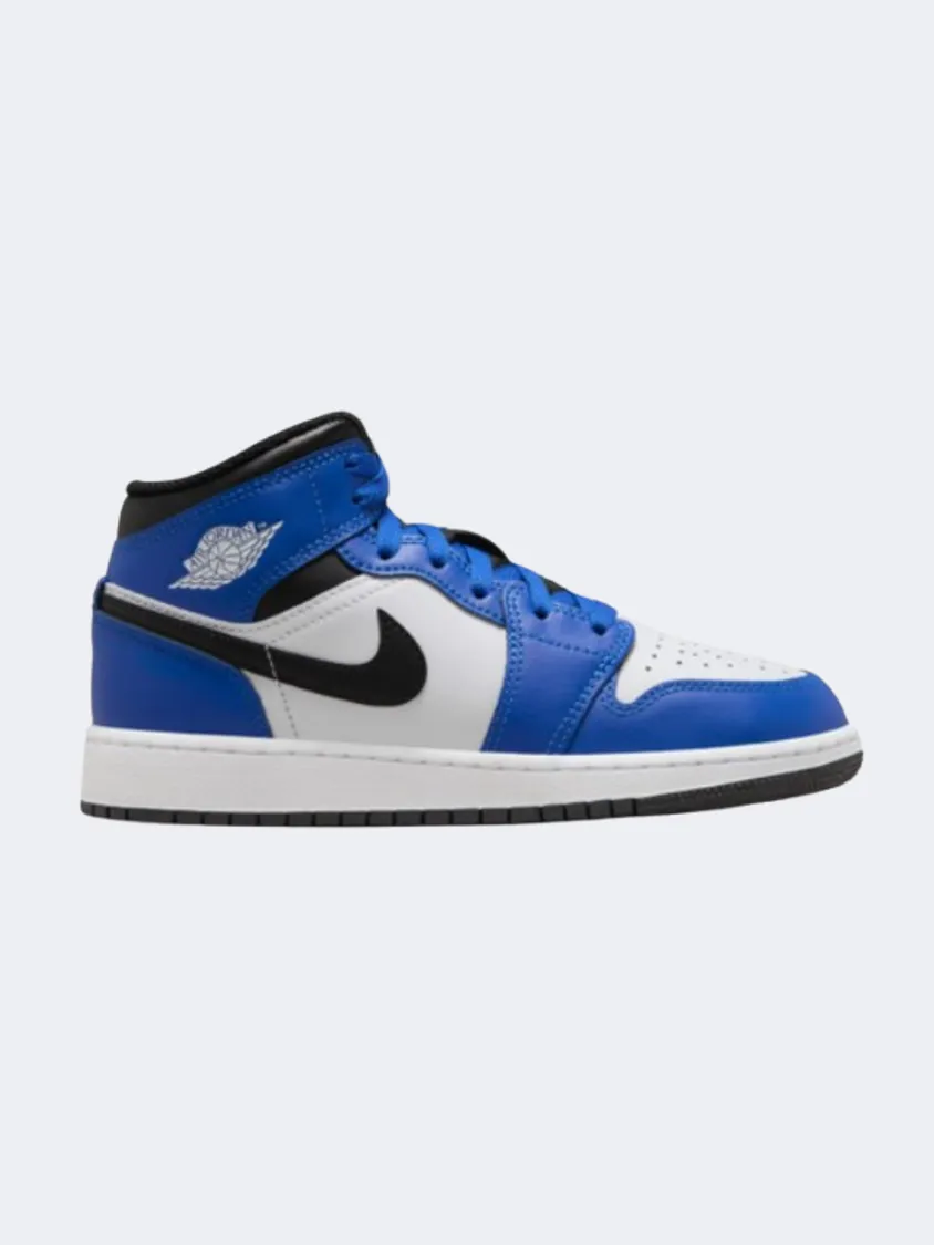 Functional Design All-Court Grip Nike Air Jordan 1 Mid Boys Basketball Shoes Royal/White/Black