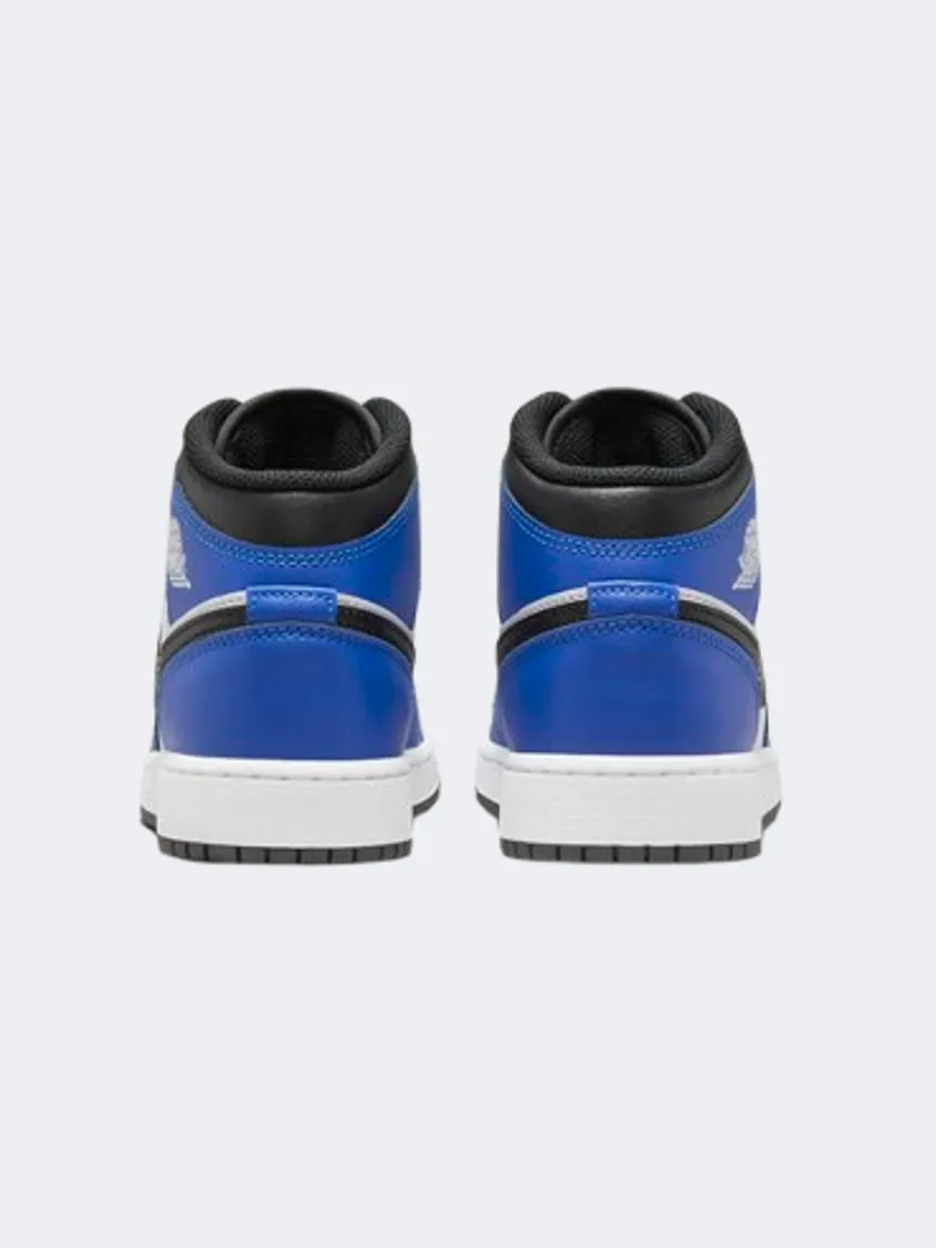 High Abrasion Rubber Pro Style Shoes Nike Air Jordan 1 Mid Boys Basketball Shoes Royal/White/Black