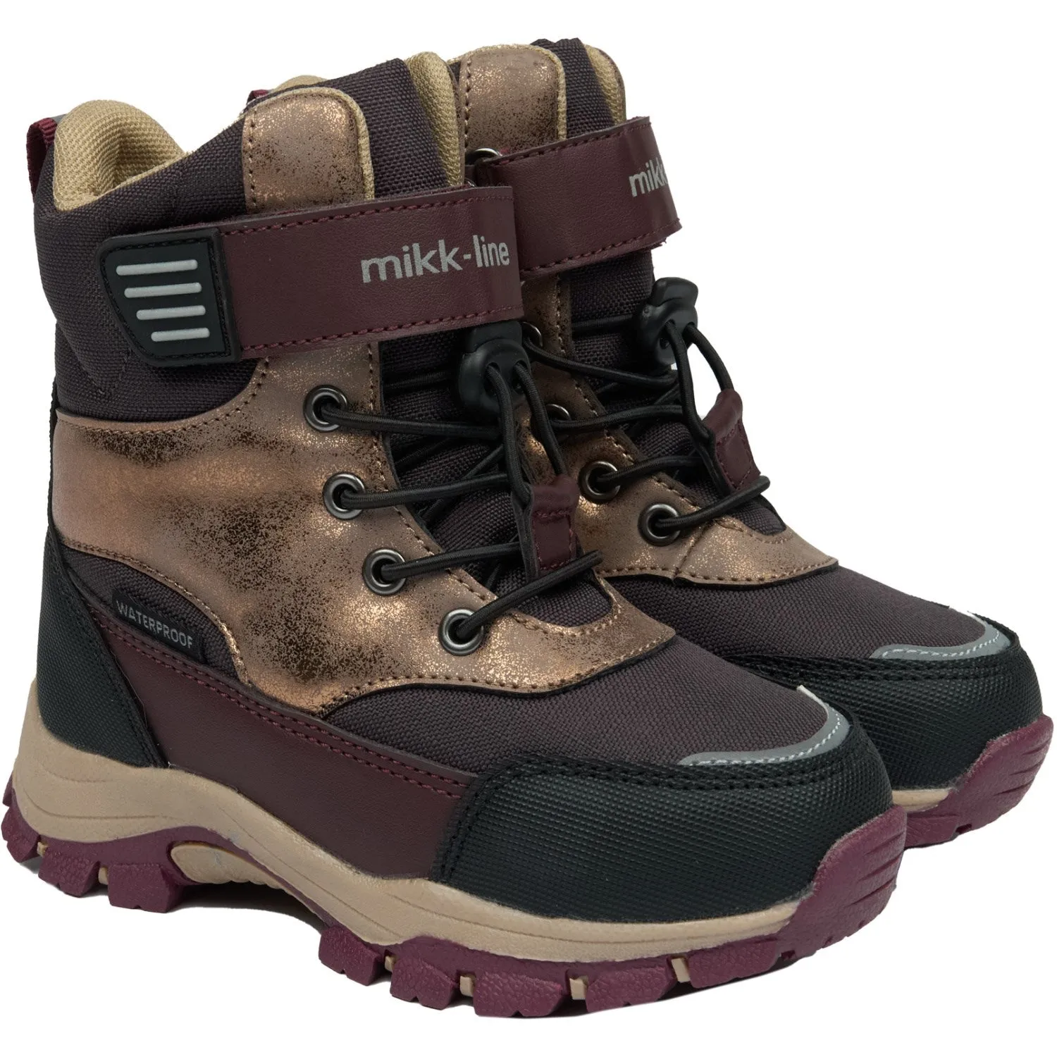 Snow Outdoor Winter Arctic Adventure Ready Mikk-Line Raisin Winter Boot Tex Velcro