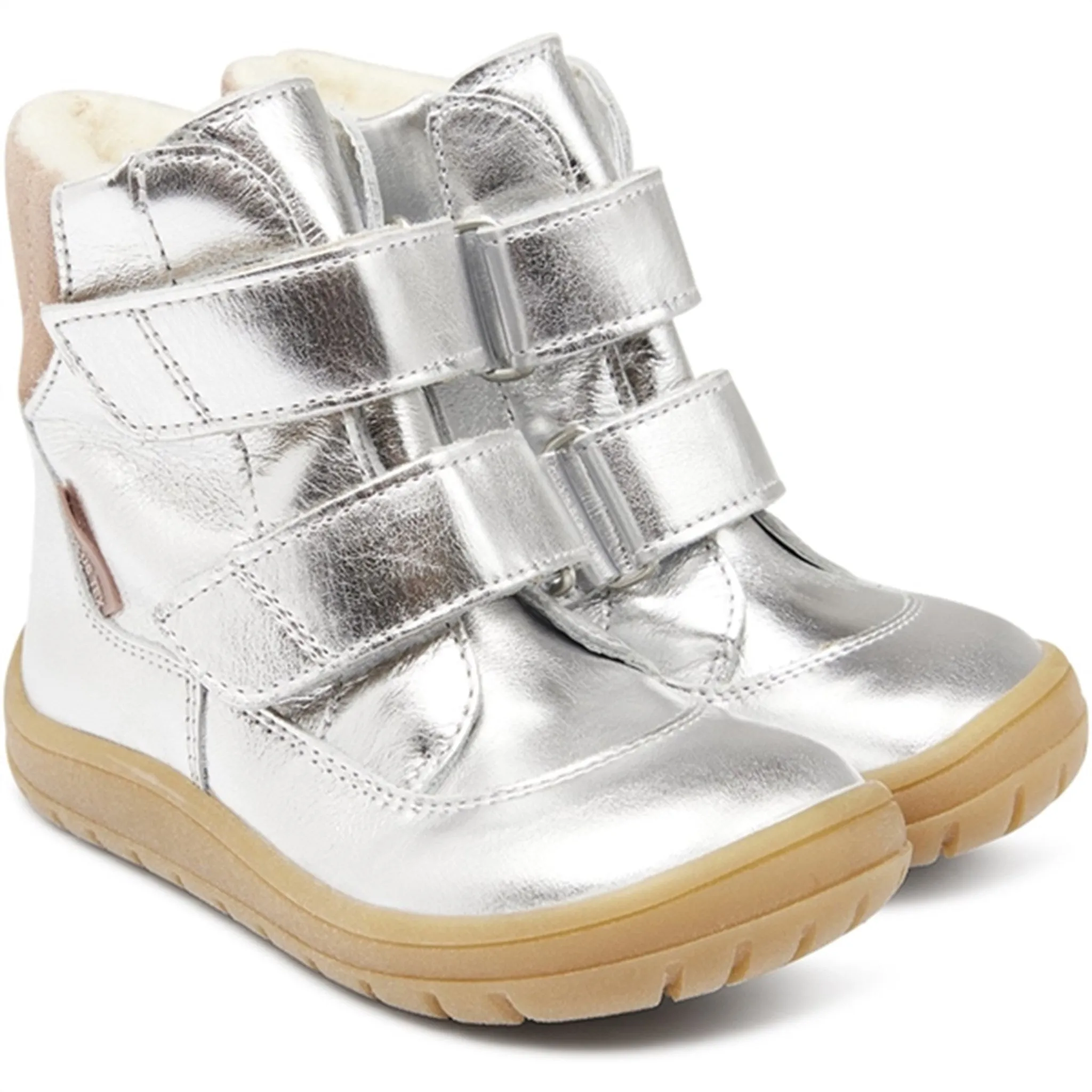 Angulus Tex-Boots With Velcro Silver/Pale Mauve Arctic Foot Path Snow Winter Protection