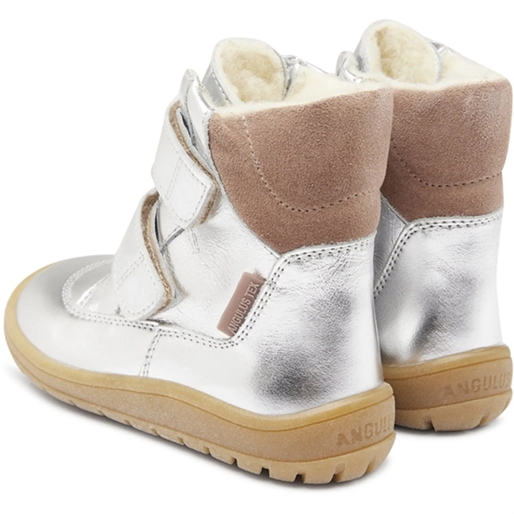 Angulus Tex-Boots With Velcro Silver/Pale Mauve Snow Hiking