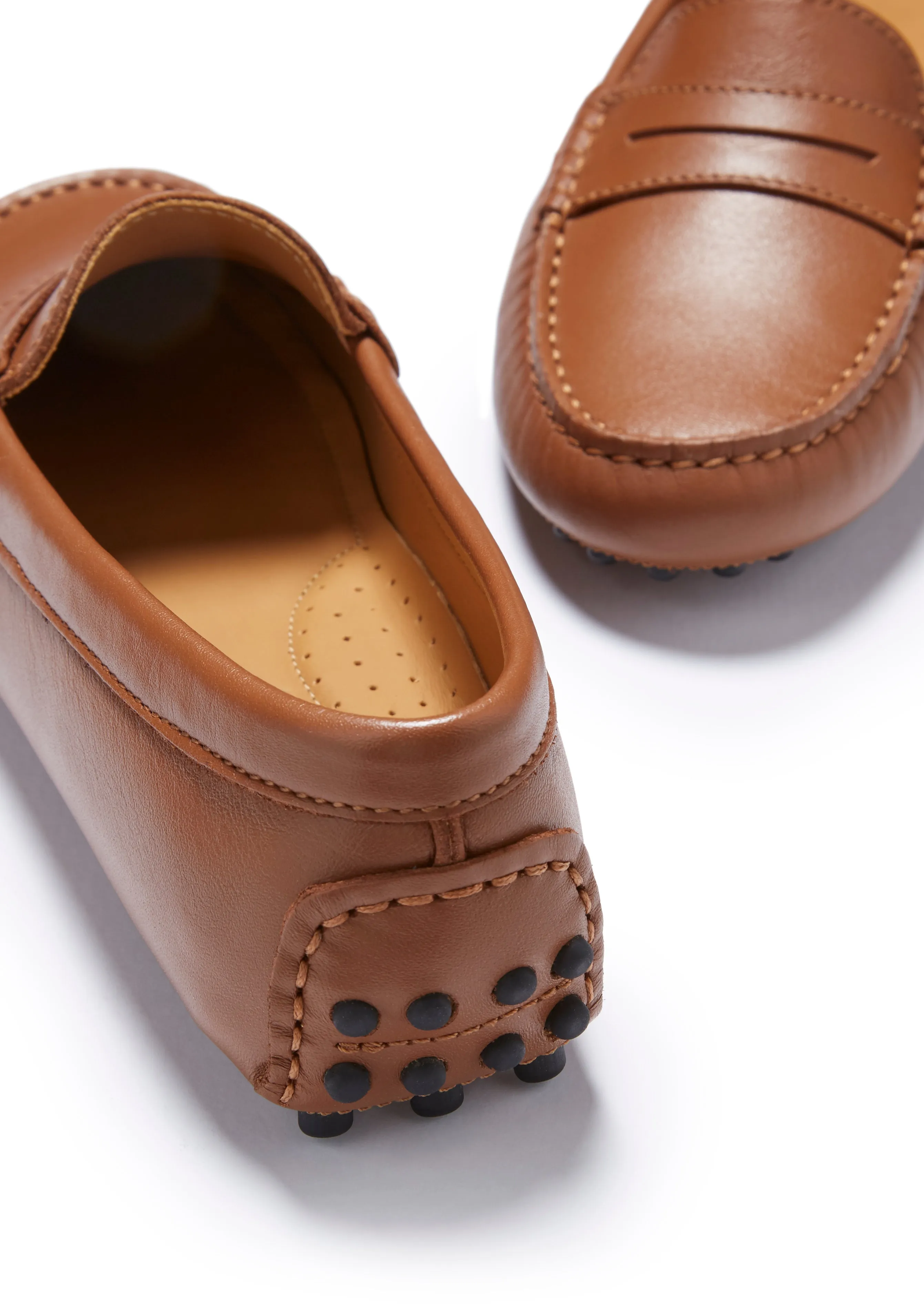 Heel Power Errand Day Women's Penny Driving Loafers, tan leather