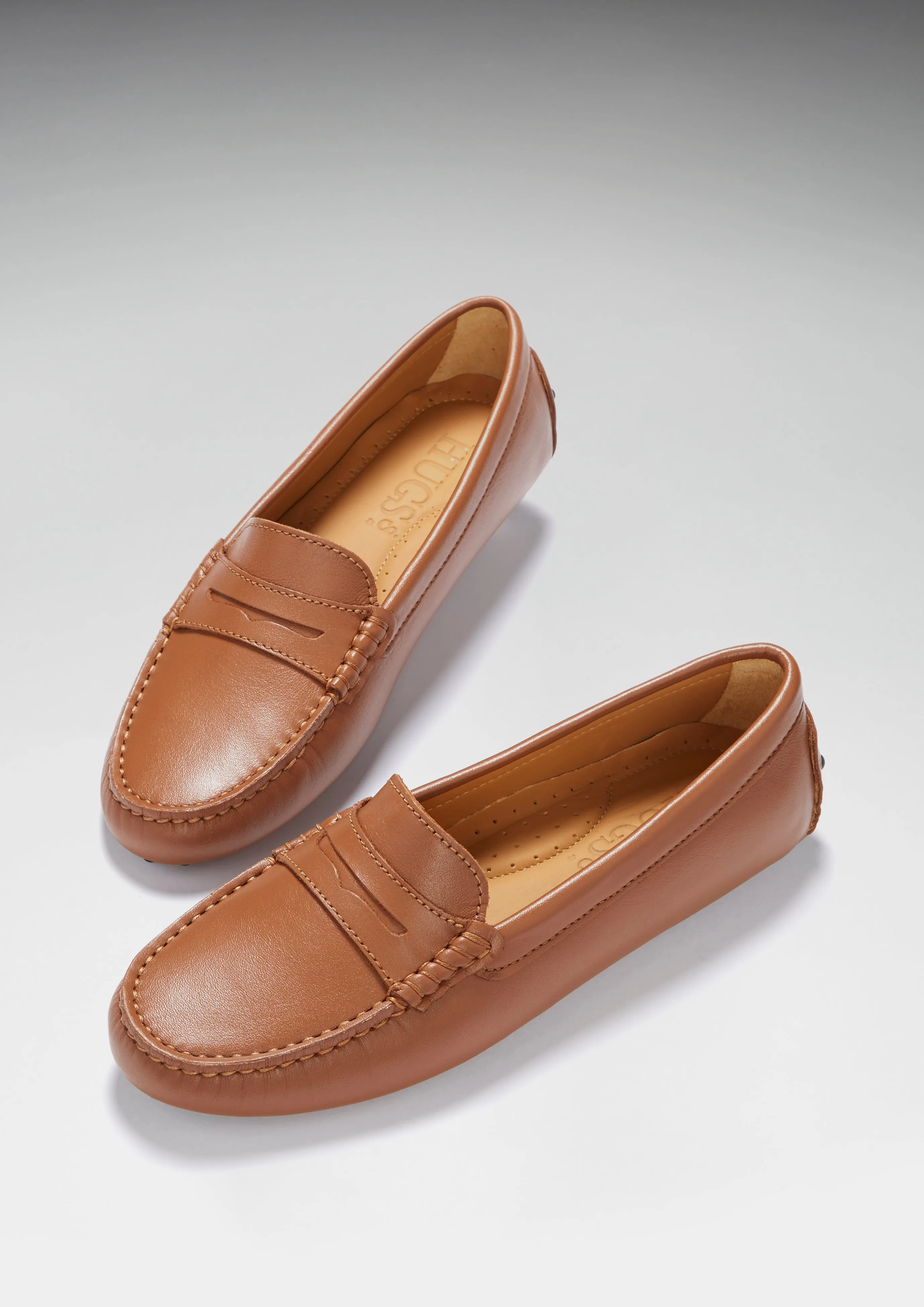 Women's Penny Driving Loafers, tan leather Weekend Casual