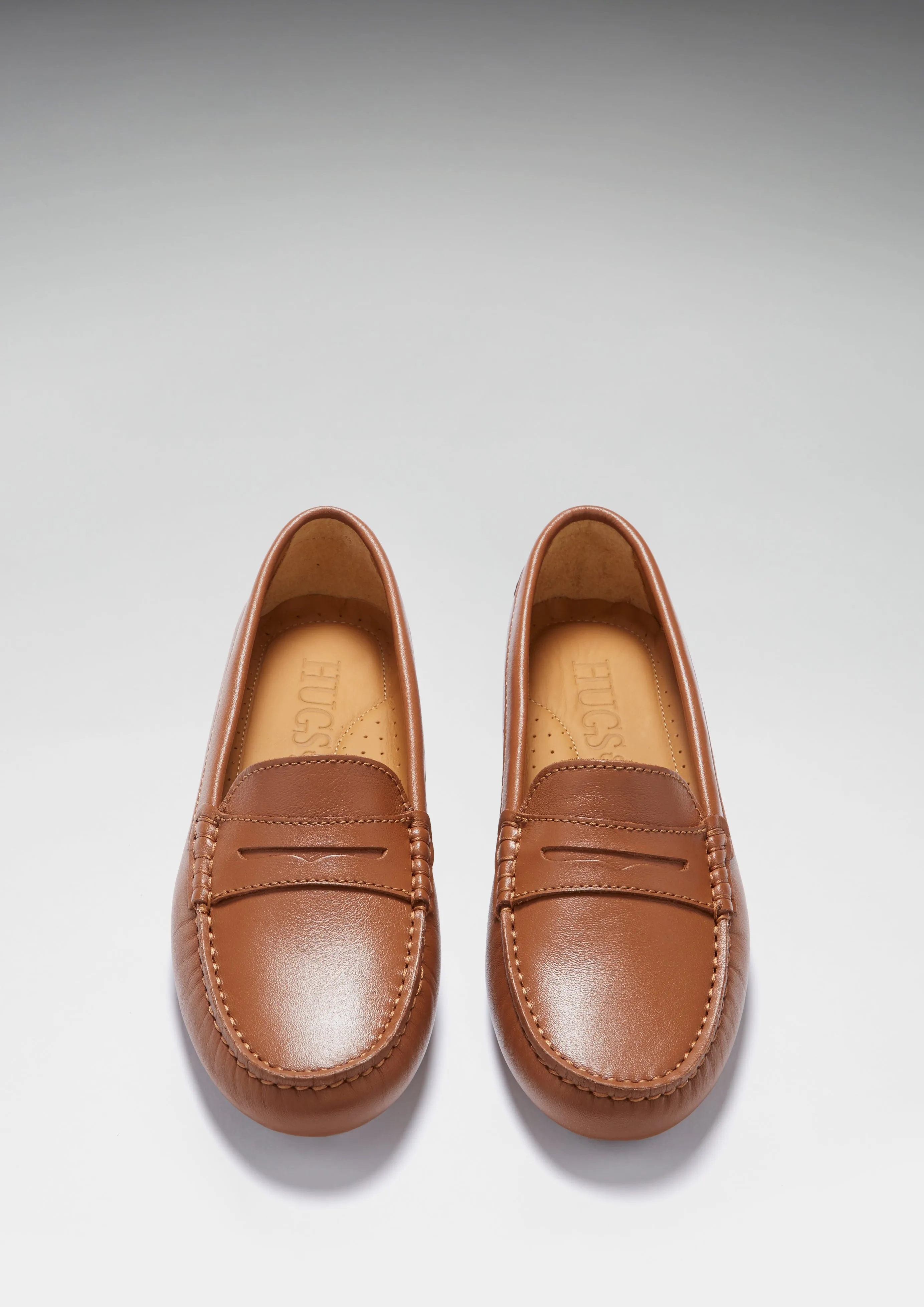 Women's Penny Driving Loafers, tan leather Foot Steady