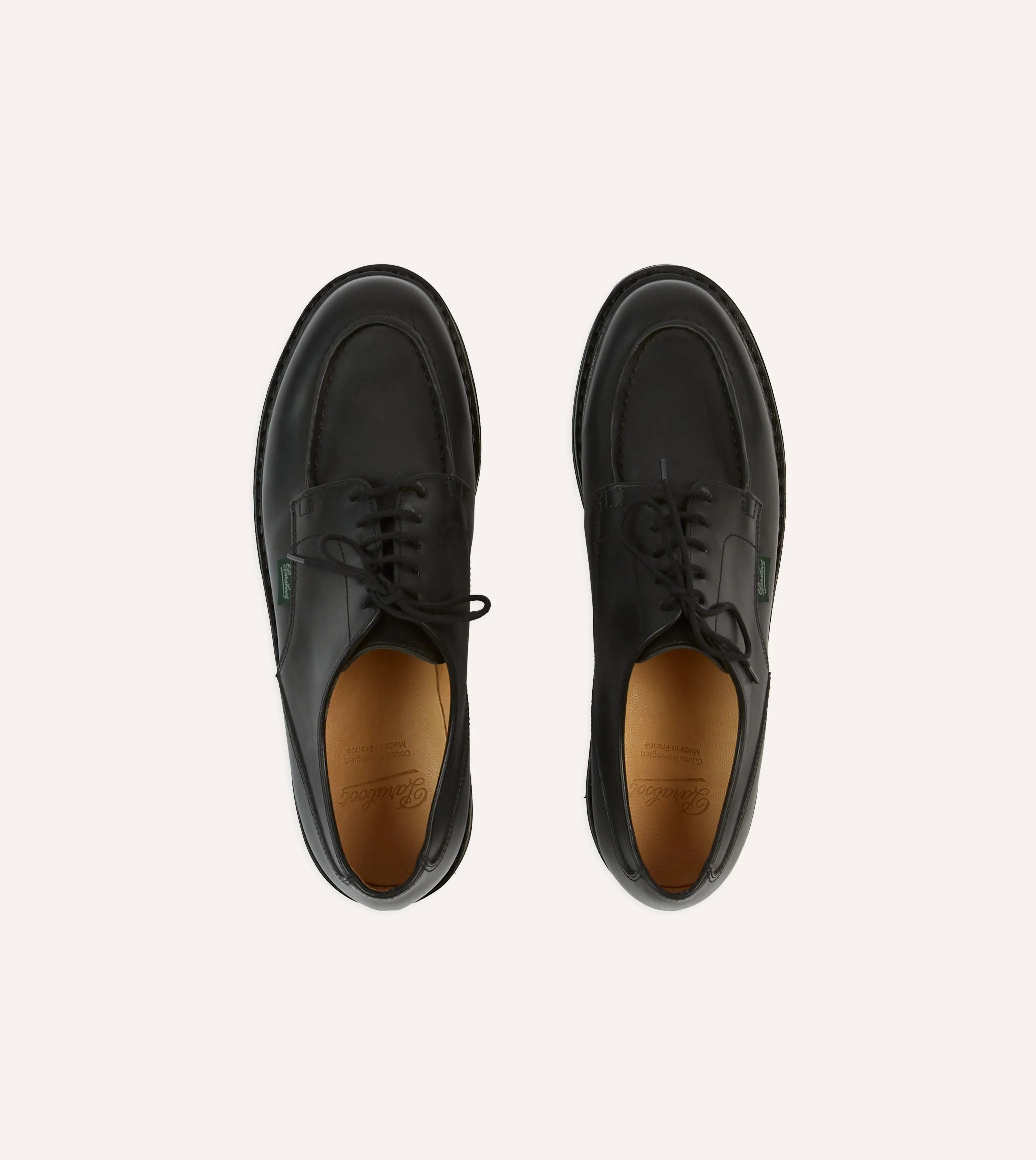Core Support Paraboot Chambord Black Leather Derby Shoe