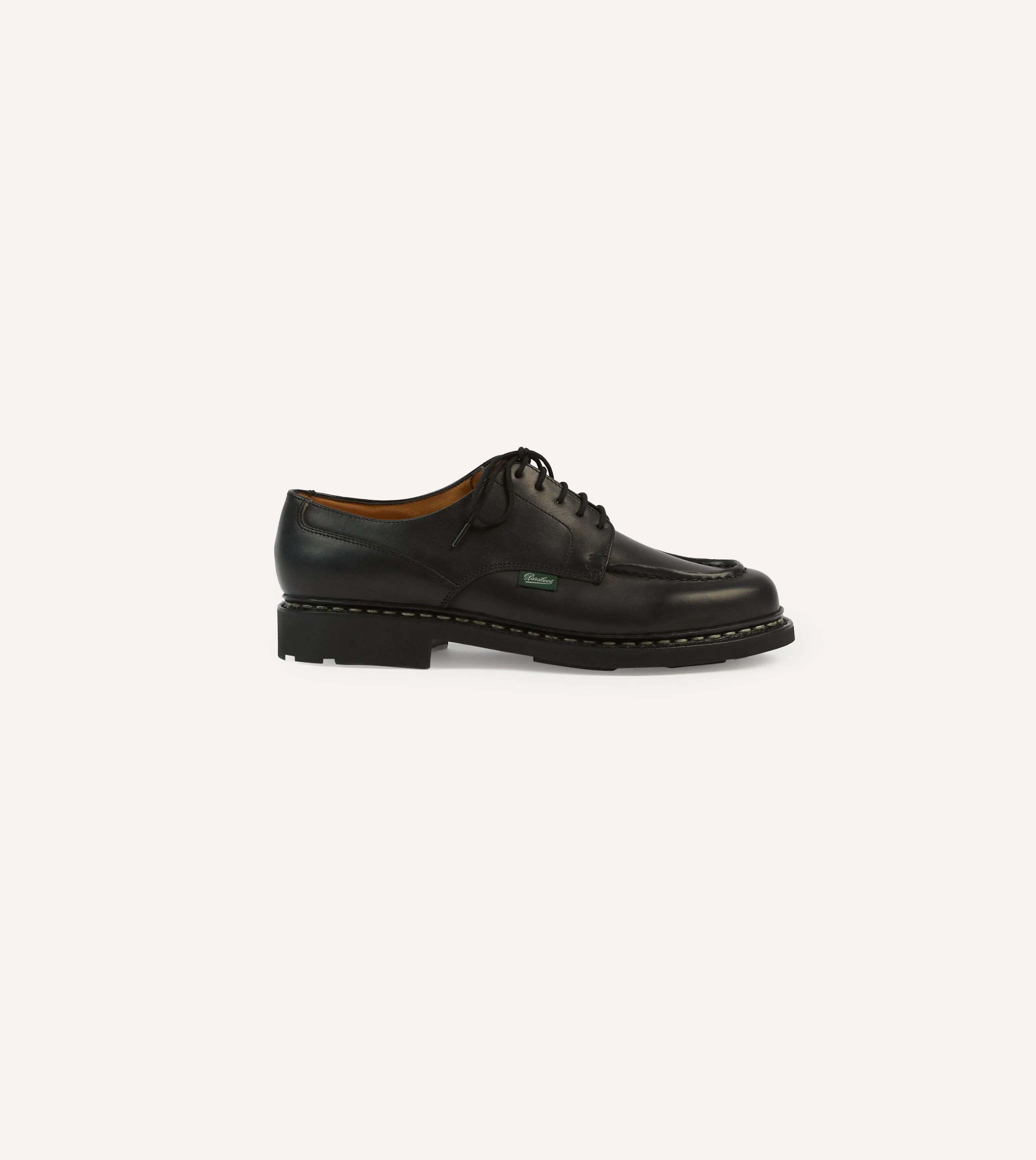 Party Mood Leather Touch Paraboot Chambord Black Leather Derby Shoe