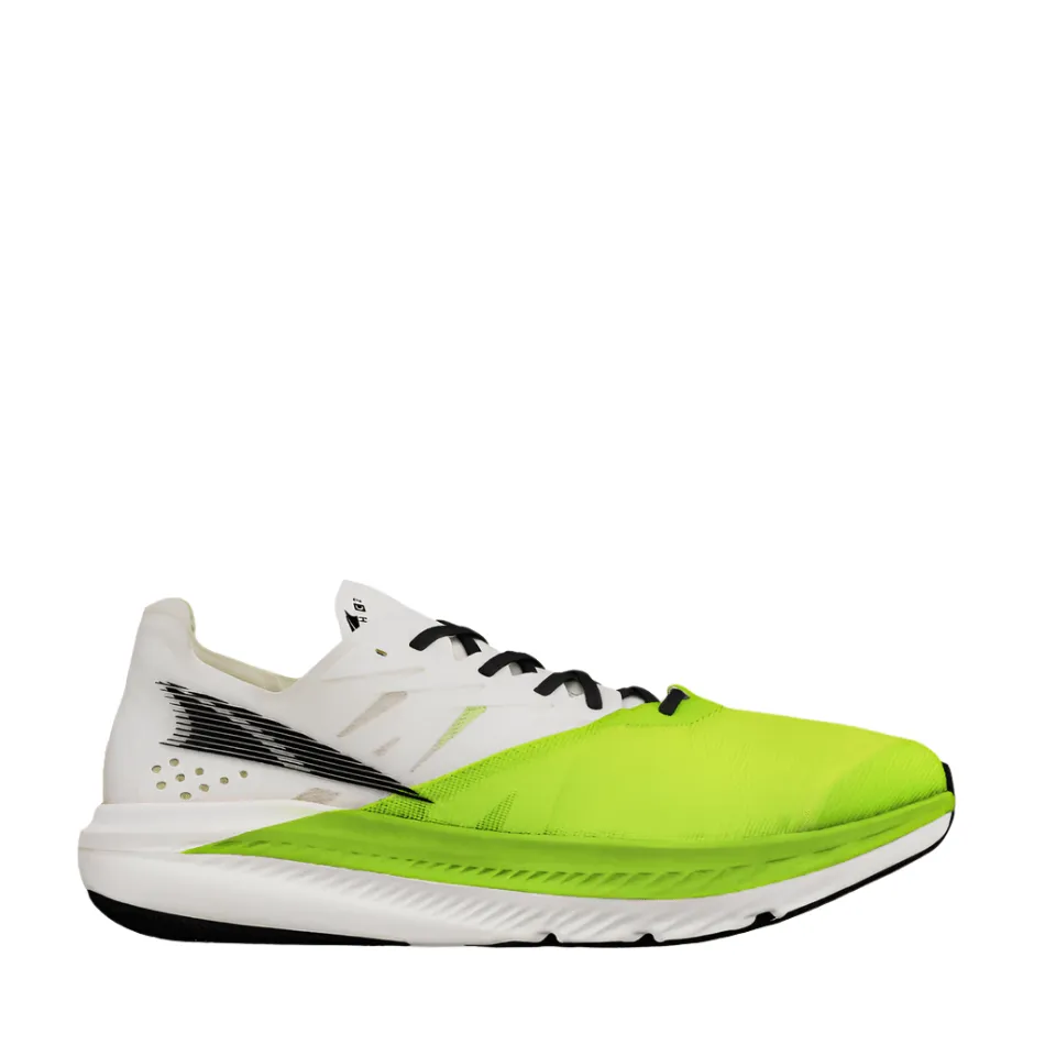 Heel counter running in duathlons shoes Altra Men's Vanish Carbon 2 Running Shoes in White/Lime SS25