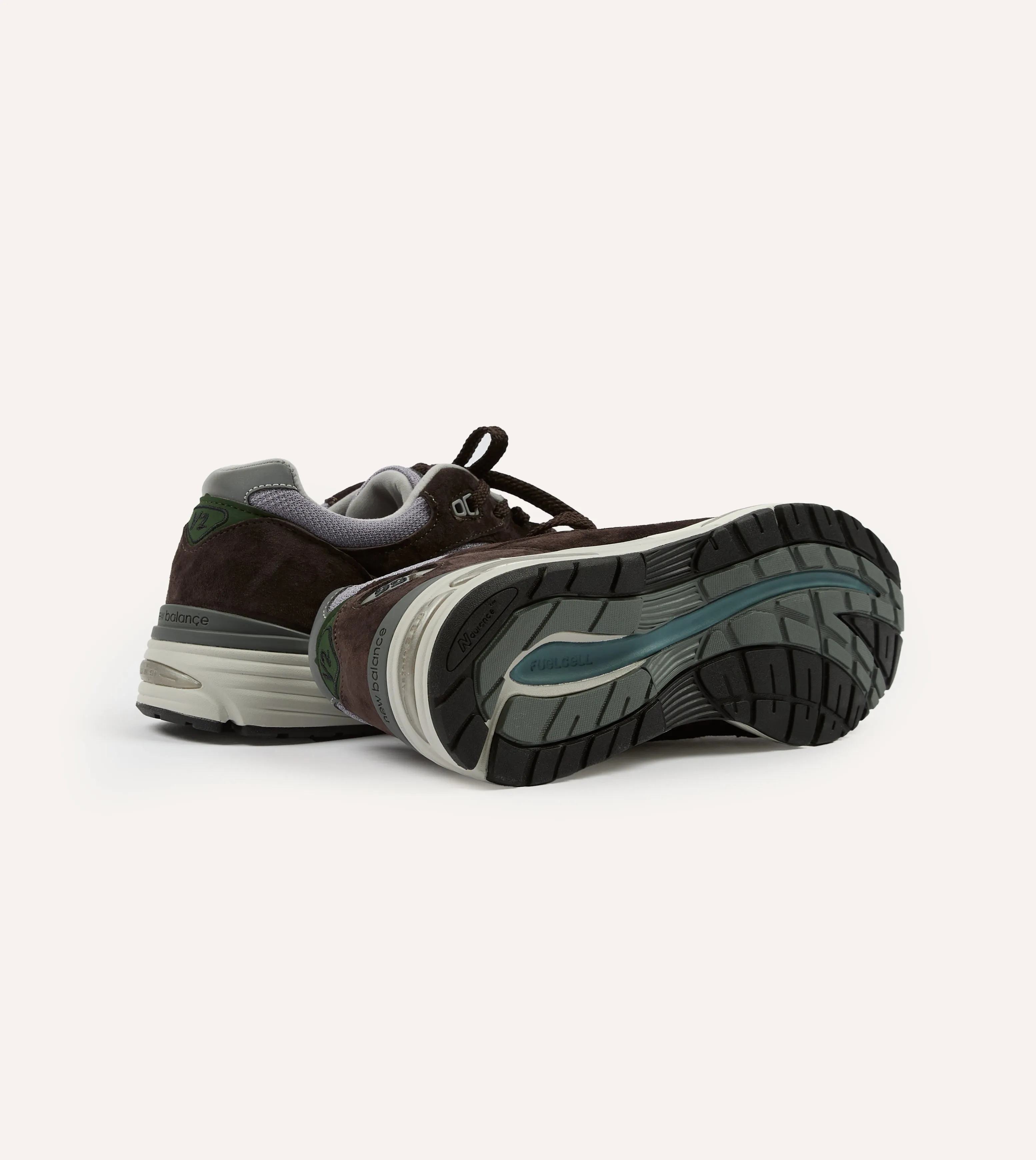 New Balance Brown 'Essentially Offbeat' Made in UK 991v2 Trainers Retro Core Shine Bright