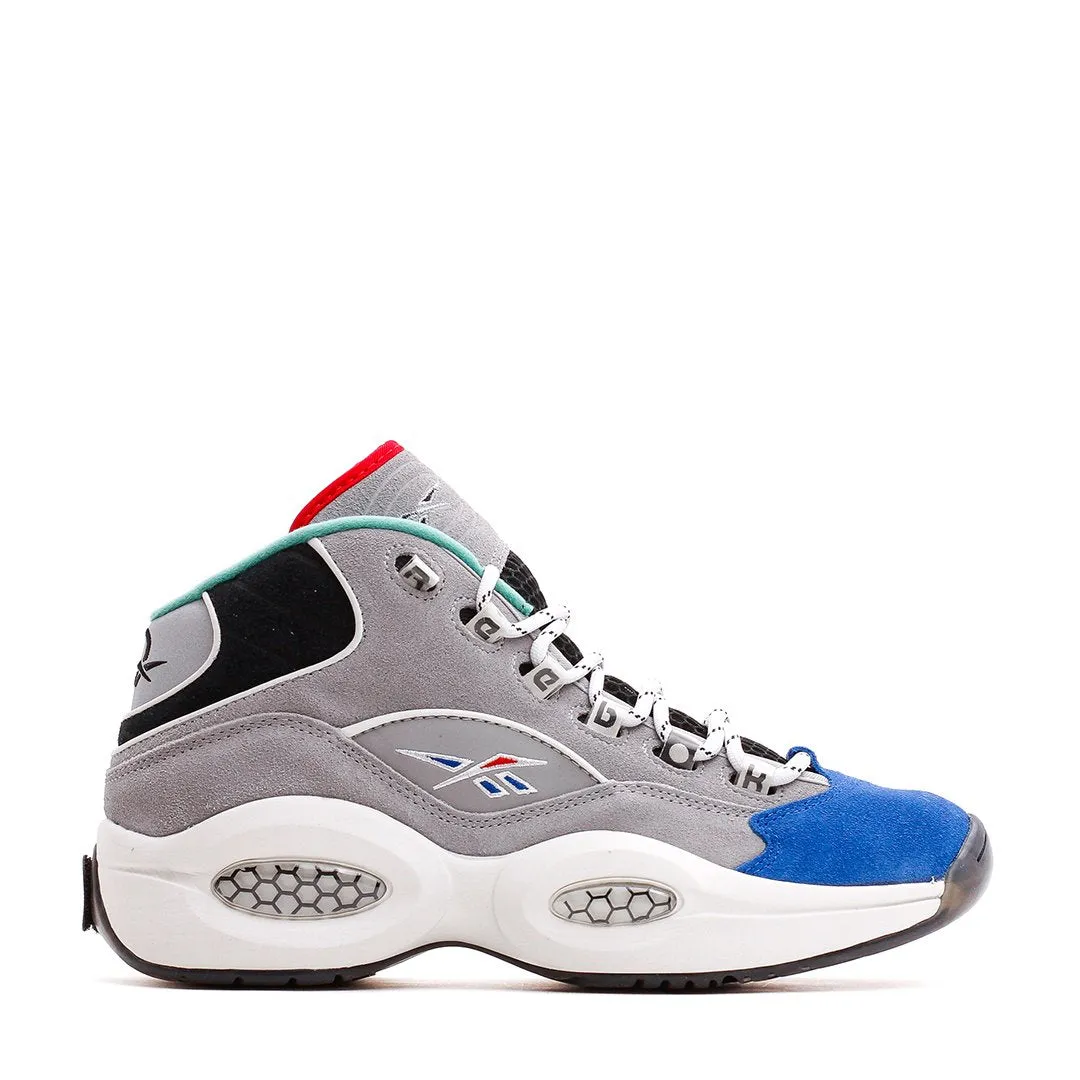 Reebok Classics Basketball Men Question Mid Allen Iverson Draft Night Grey Blue GZ7283 Quick Step Control Hyper Elastic Tongue