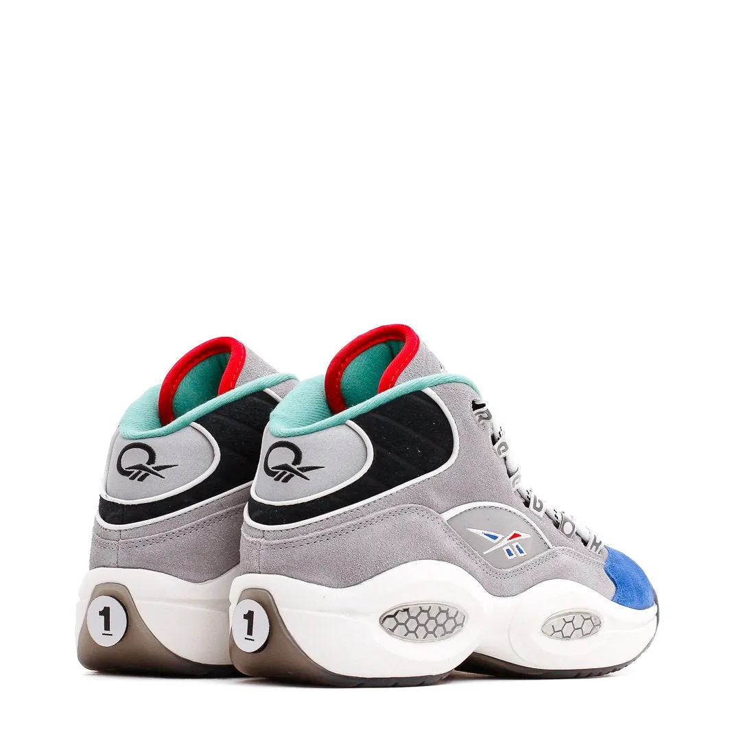 Hyperelastic Foam Stability Tech Mesh Reebok Classics Basketball Men Question Mid Allen Iverson Draft Night Grey Blue GZ7283