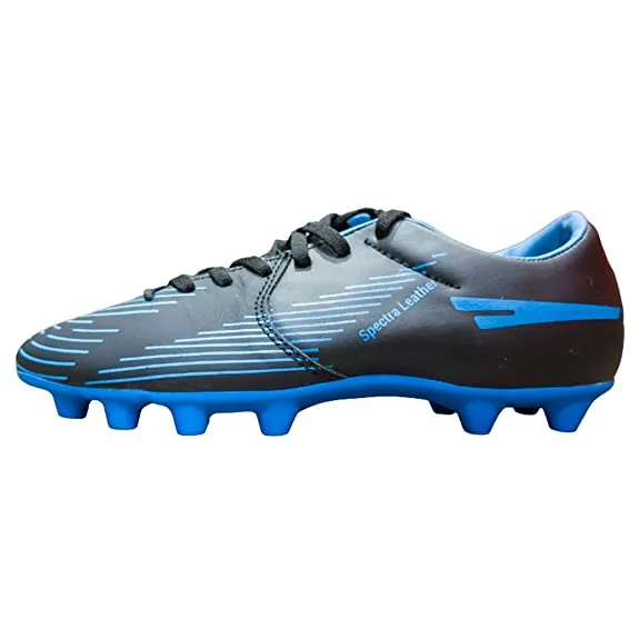 Sega Spectra Leather Football Shoes (Black/Blue) Junior Fit