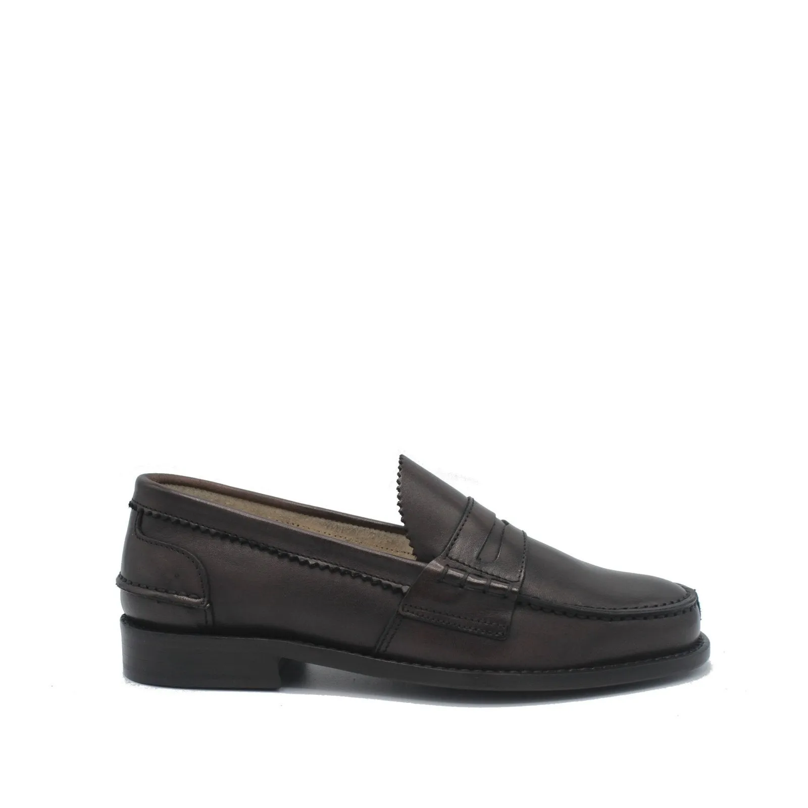 Retro Style WOMAN PENNY LOAFER DARK BROWN LEATHER