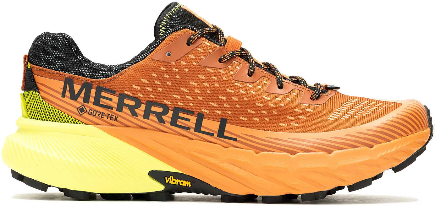 Block Walk Bold Neon Merrell Agility Peak 5 GORE-TEX Mens Trail Running Shoes - Orange
