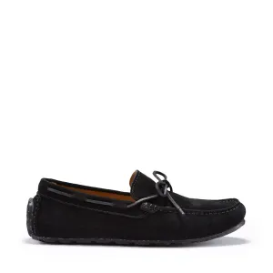 Fresh Walk Tyre Sole Laced Driving Loafers, black suede