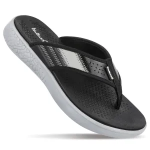 Walkaroo Men Textured Thong Flip-Flop  - WC4238 Black Grey Outdoor Comfort Weekend Casual Outfit