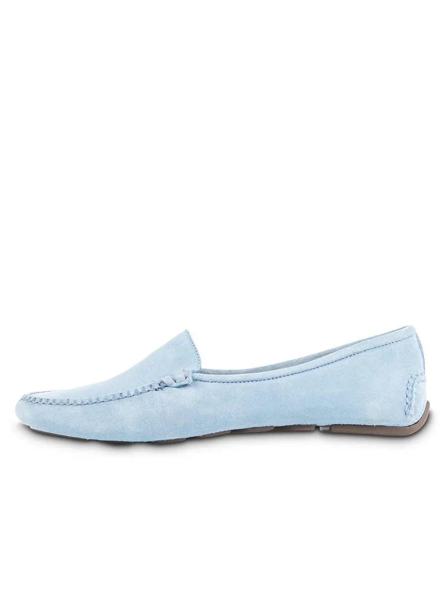 Jillian Driving Moccasin in Suede Silver Shine Ergonomic City Adventure