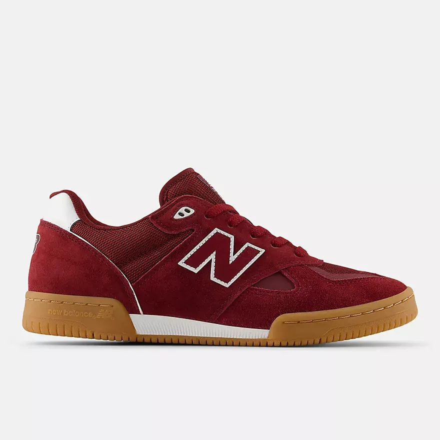 New Balance Numeric NM600 Tom Knox Skateboard Shoes - Burgundy With White Light Midsole Comfort Traction