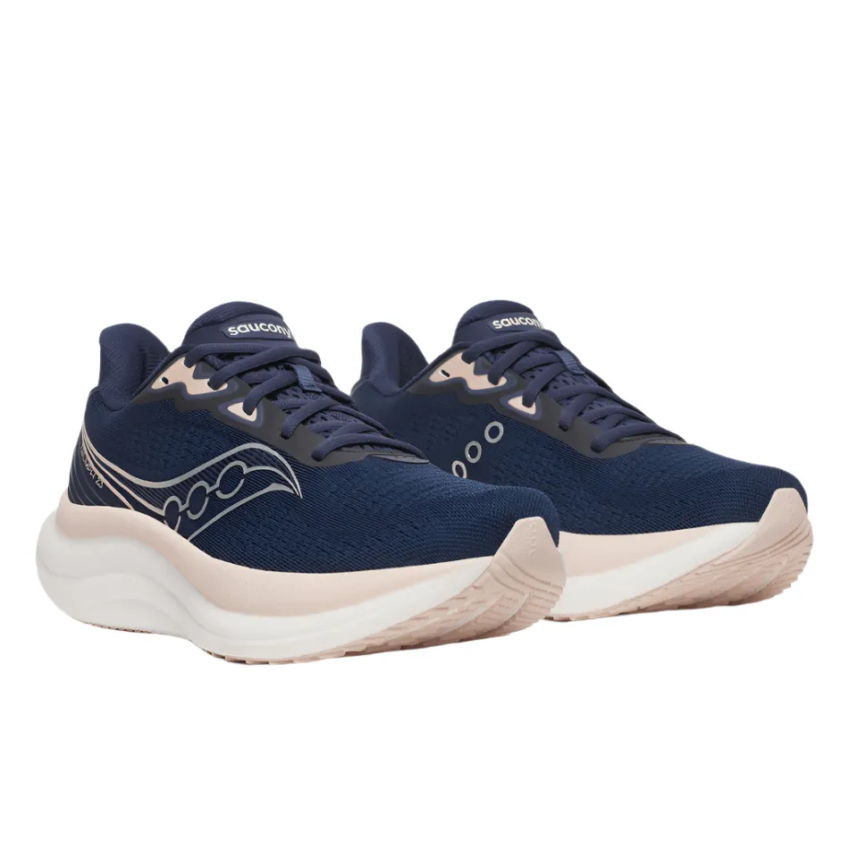 Award - winning PUOutsole Saucony Women's Triumph 23 Running Shoes in Navy/Cameo AW25