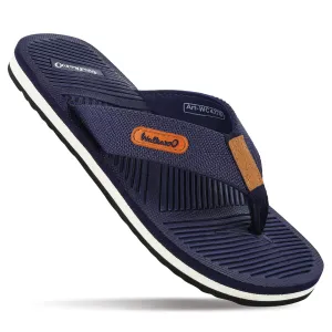 Outdoor Comfort Style Sunny Vacation Style Walkaroo Men Flip Flop  - WC4276 Blue