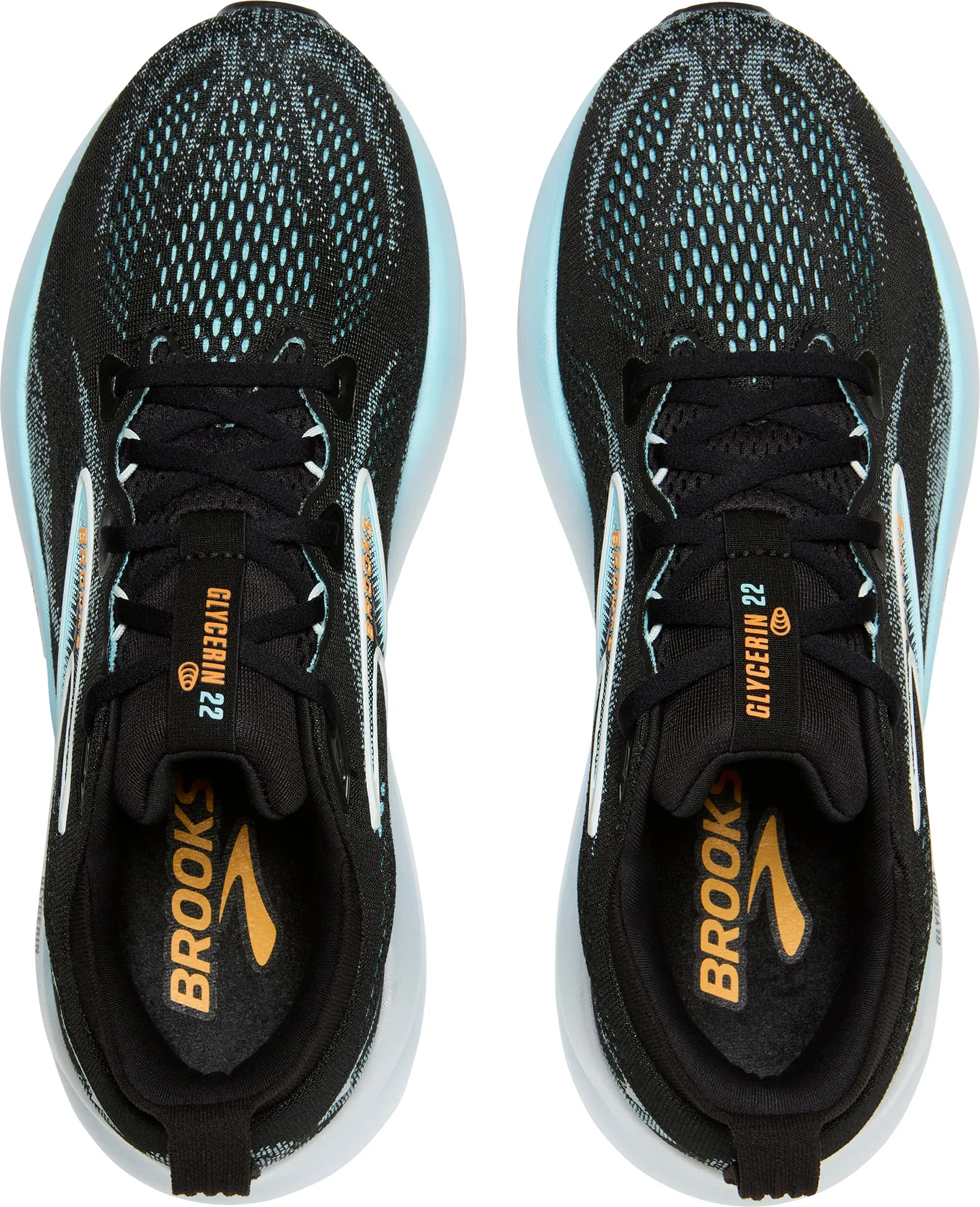Couple Pair Brooks Glycerin 22 Mens Running Shoes - Black