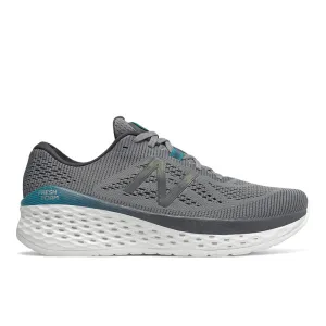 Fresh Foam More v2 - Gunmetal Grey with White and Teal - Men's Suede Lightweight Material