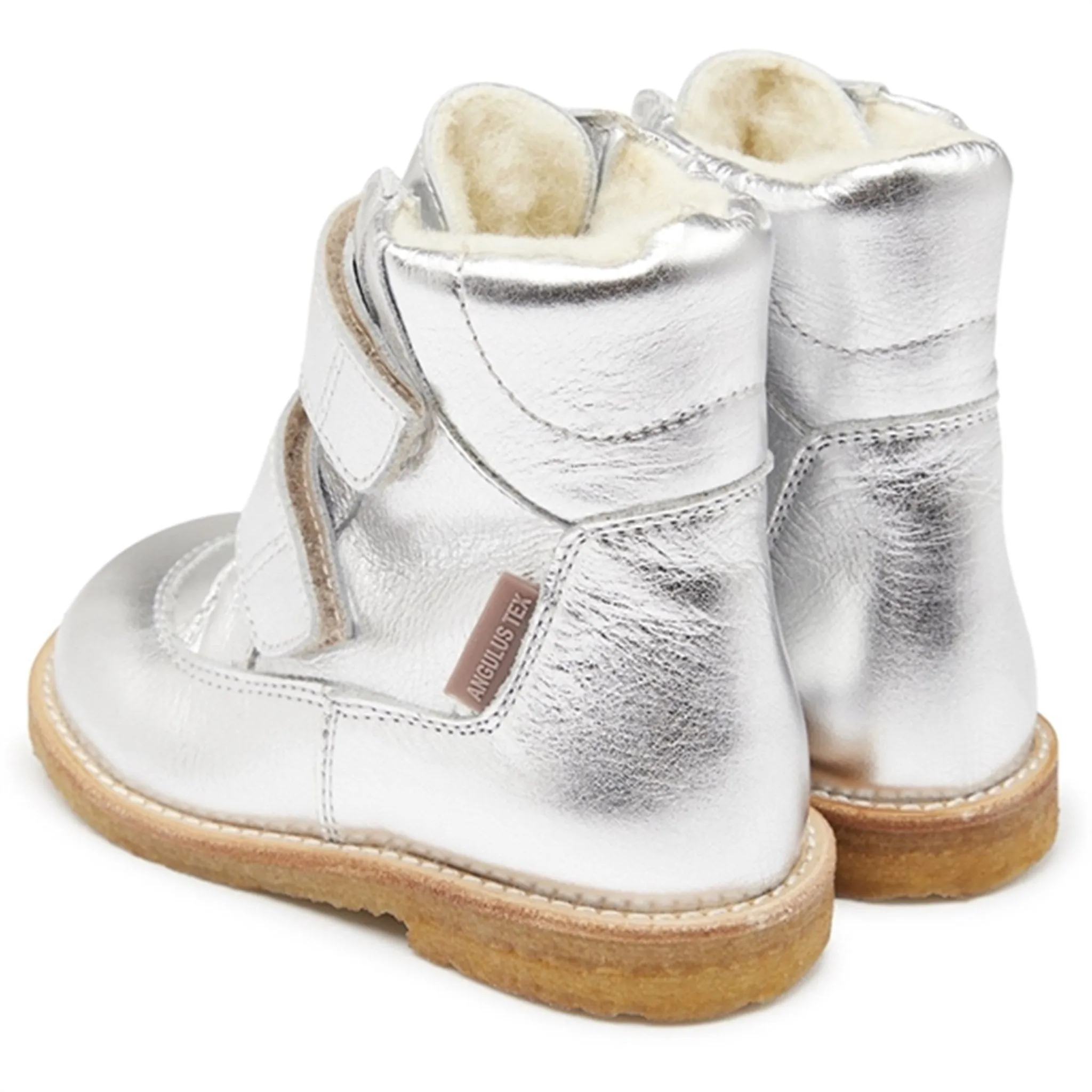 Snow Expedition Boots Snow Rugged Outdoor Boots Angulus Tex-Boots With Velcro Silver