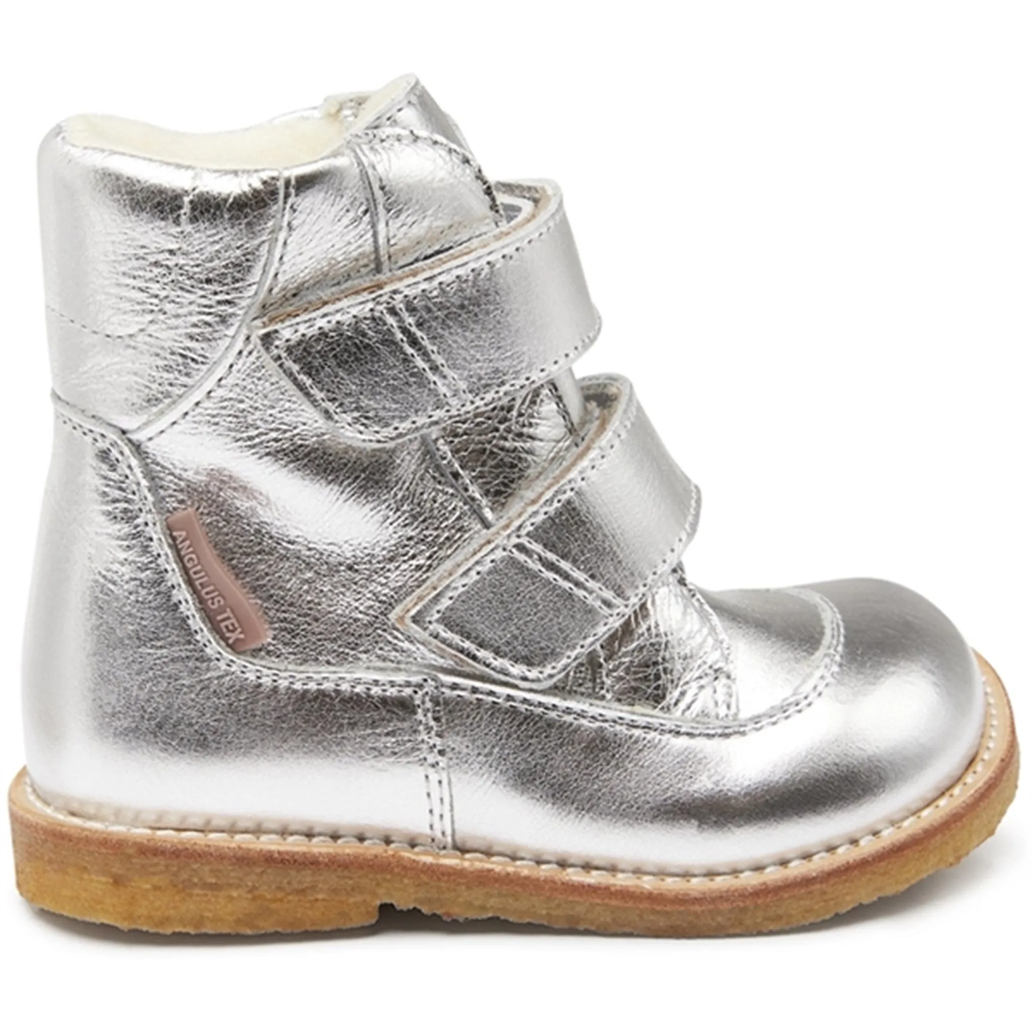 Angulus Tex-Boots With Velcro Silver Slip Resistant Snow Boots for Men