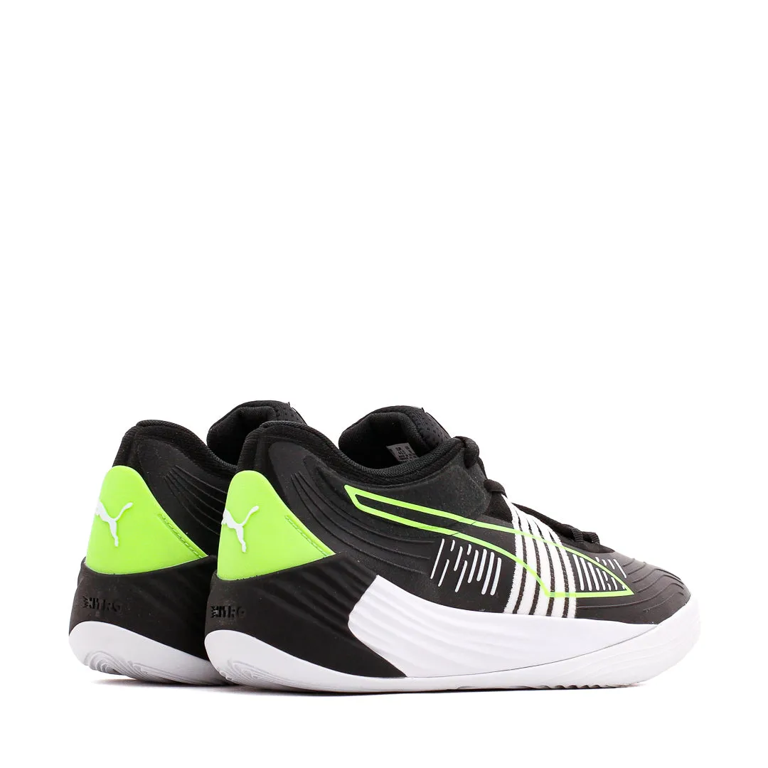 Puma Basketball Men Fusion Nitro Black Green Glare 195587-01 Good Arch Support