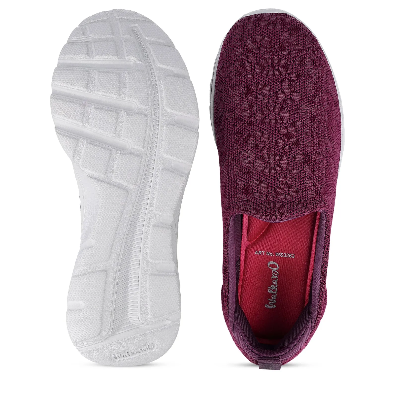 Women's Slip-on Walking Shoes - WS3262 Purple Easy Travel Fit