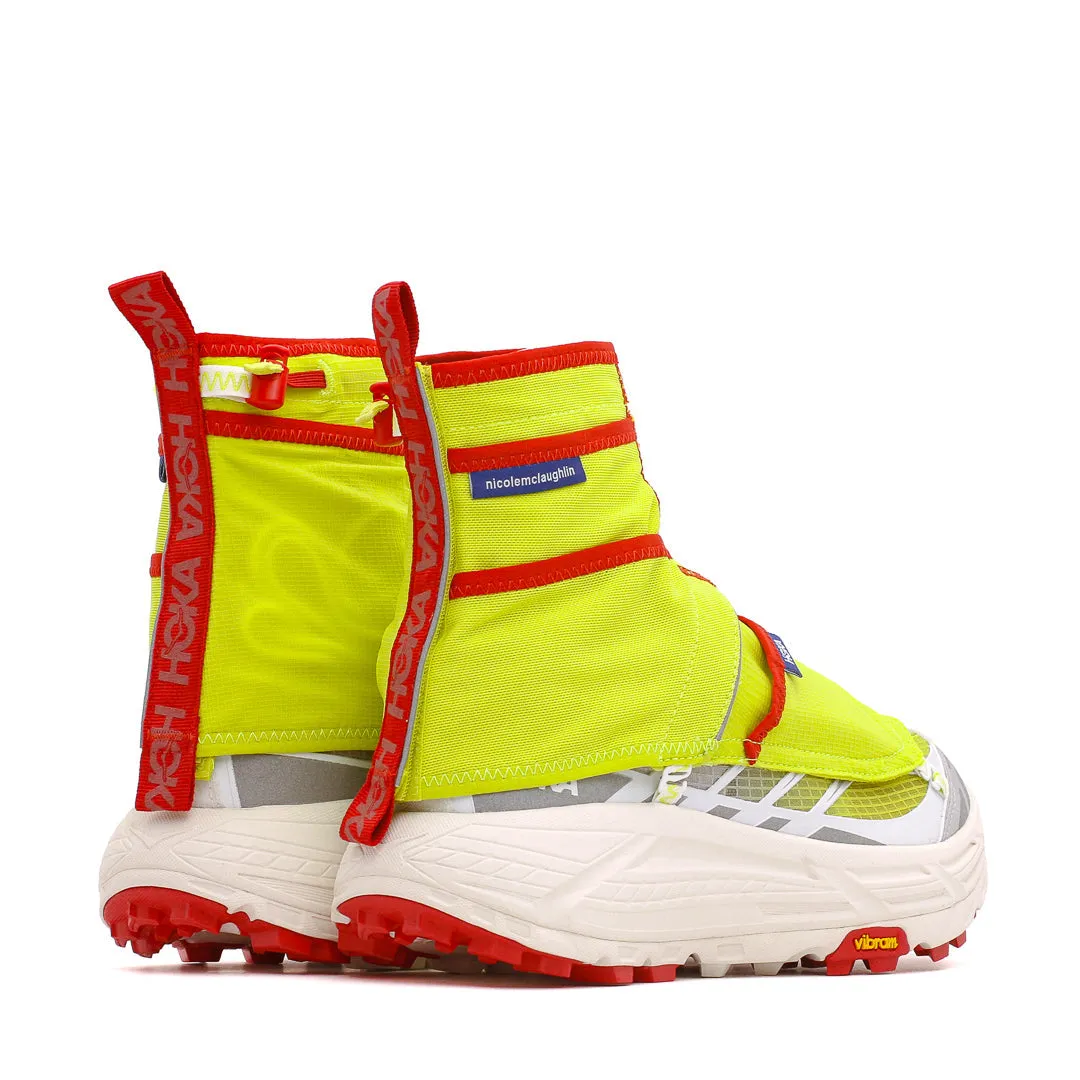 Hoka One One Men x Nicole McLaughlin Mafate Three2 White Neon Yellow Core 1153931-WNN Athletic Tech Knit