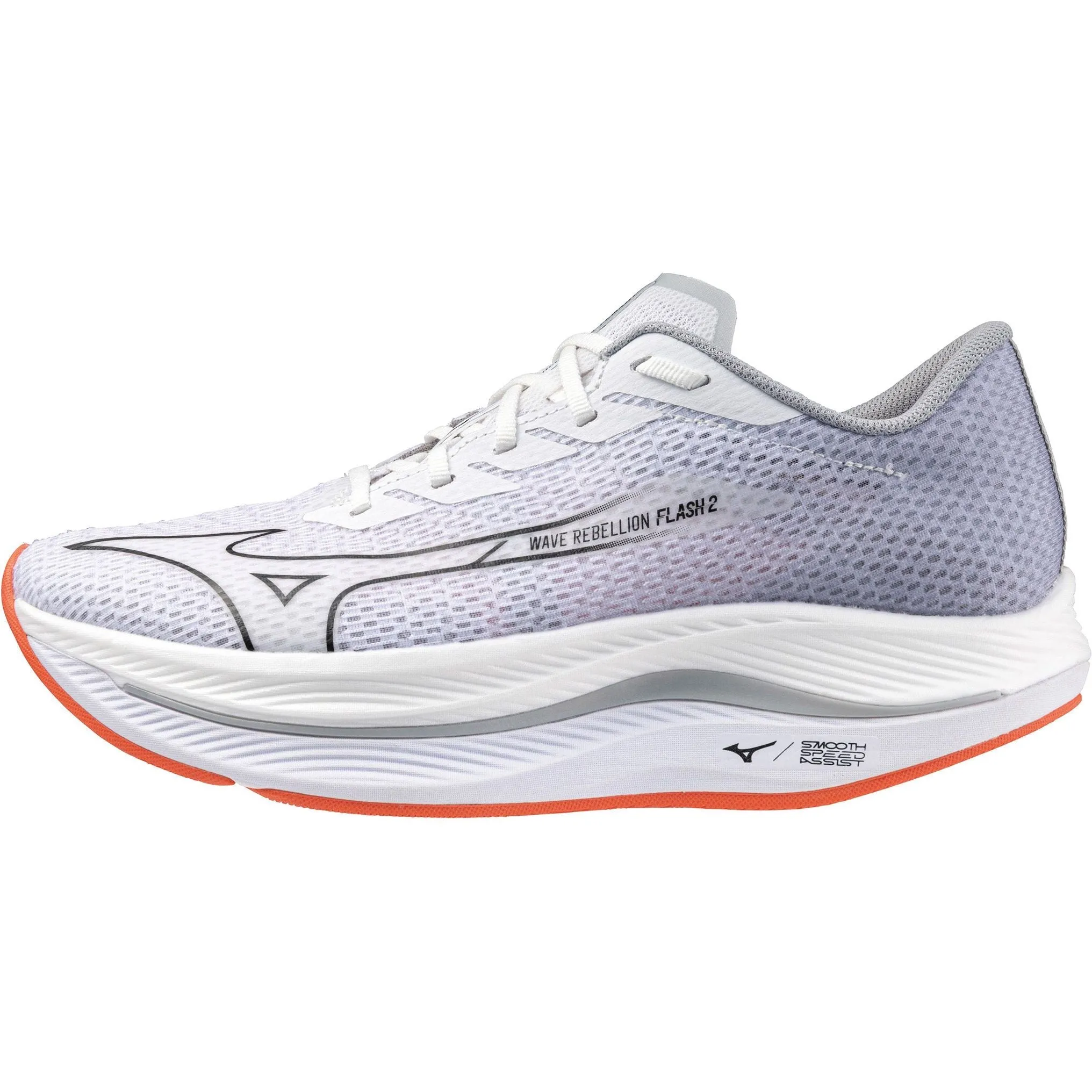 Mizuno Wave Rebellion Flash 2 Mens Running Shoes - Purple Stretch Fabric Work Commute Canvas