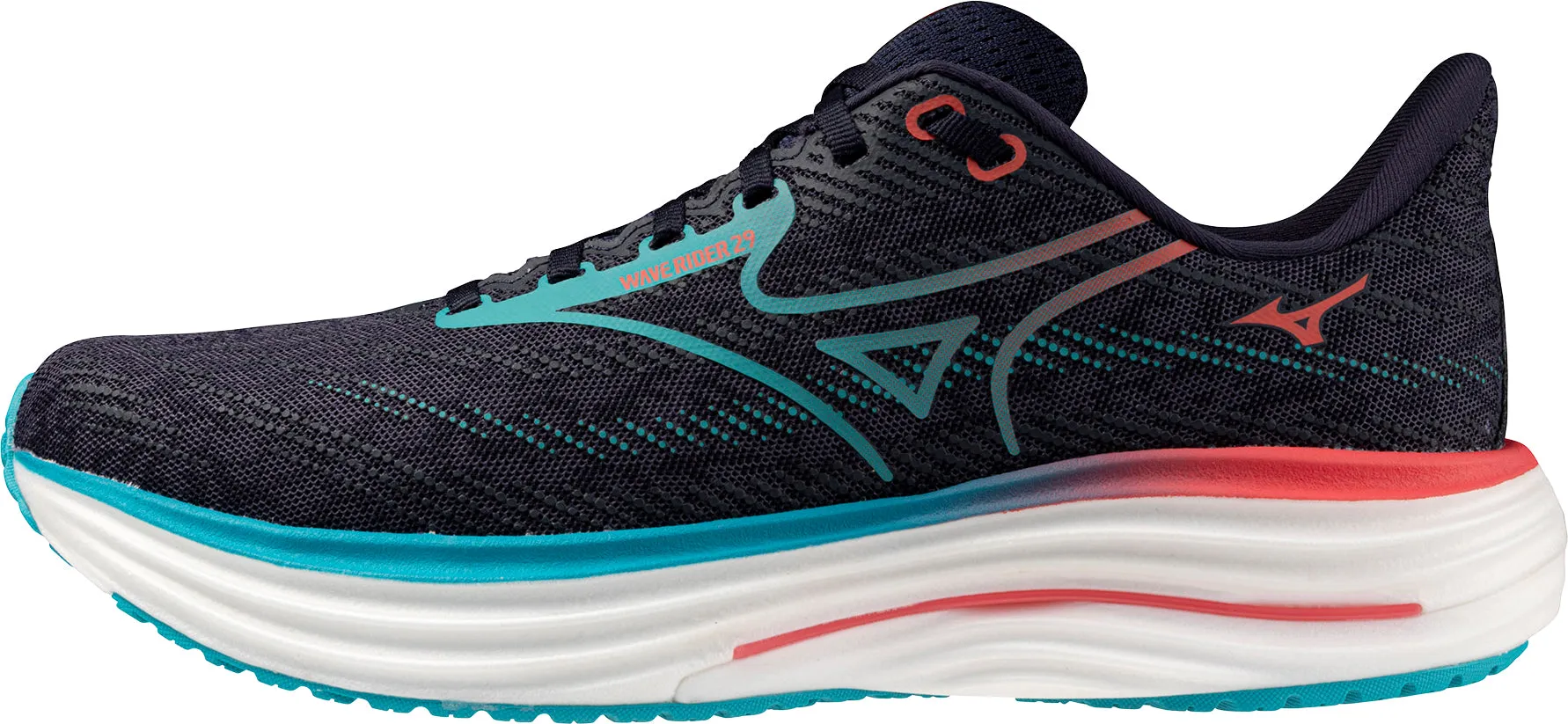 Soft Material Party Mood Mizuno Wave Rider 29 Mens Running Shoes - Grey