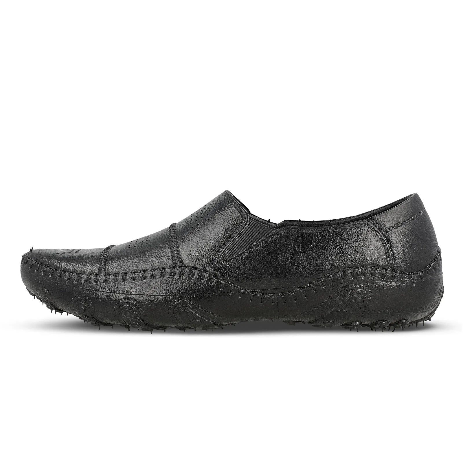 Men's Slip-On Rain Shoes - 12316 Black Comfort Walk Fit Slip Ready