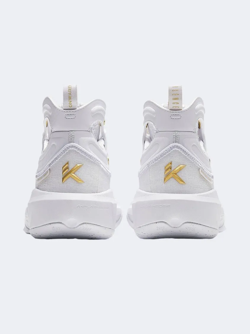 Ventilation Ports Structure Casual Look Anta Kt8 Men Basketball Shoes White/Metal Golden