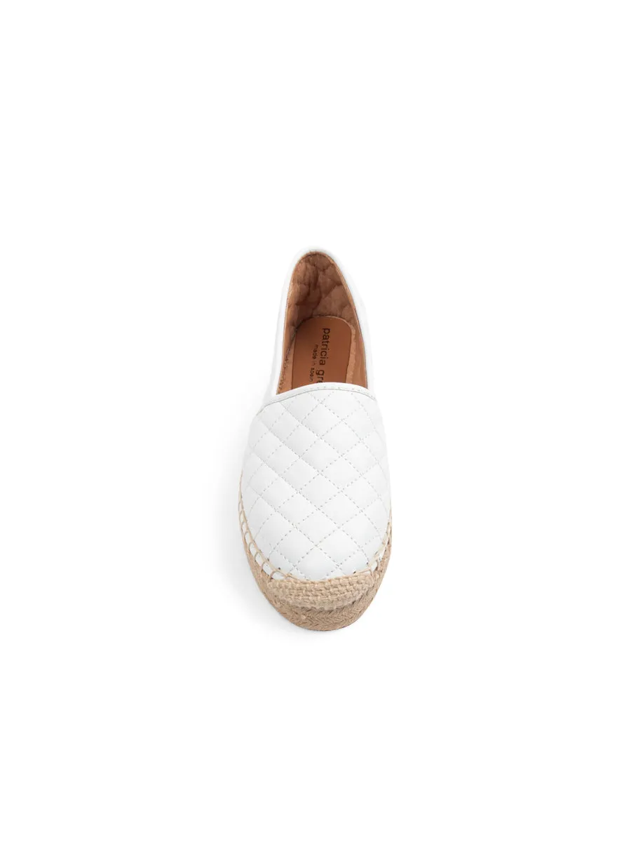 Minimal Style Studded Trim Abigail Quilted Slip on Espadrille