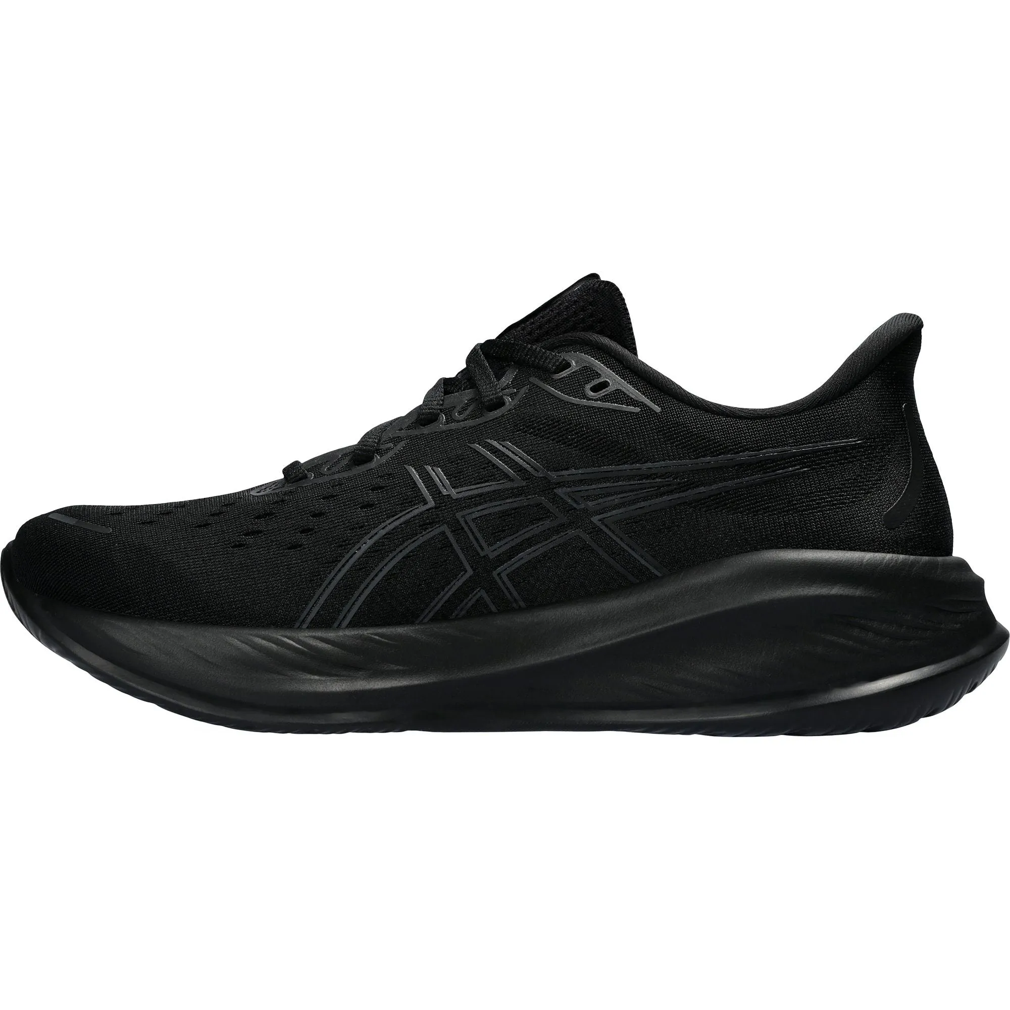 Clean White Supportive Asics Gel Cumulus 26 Mens Running Shoes - Black